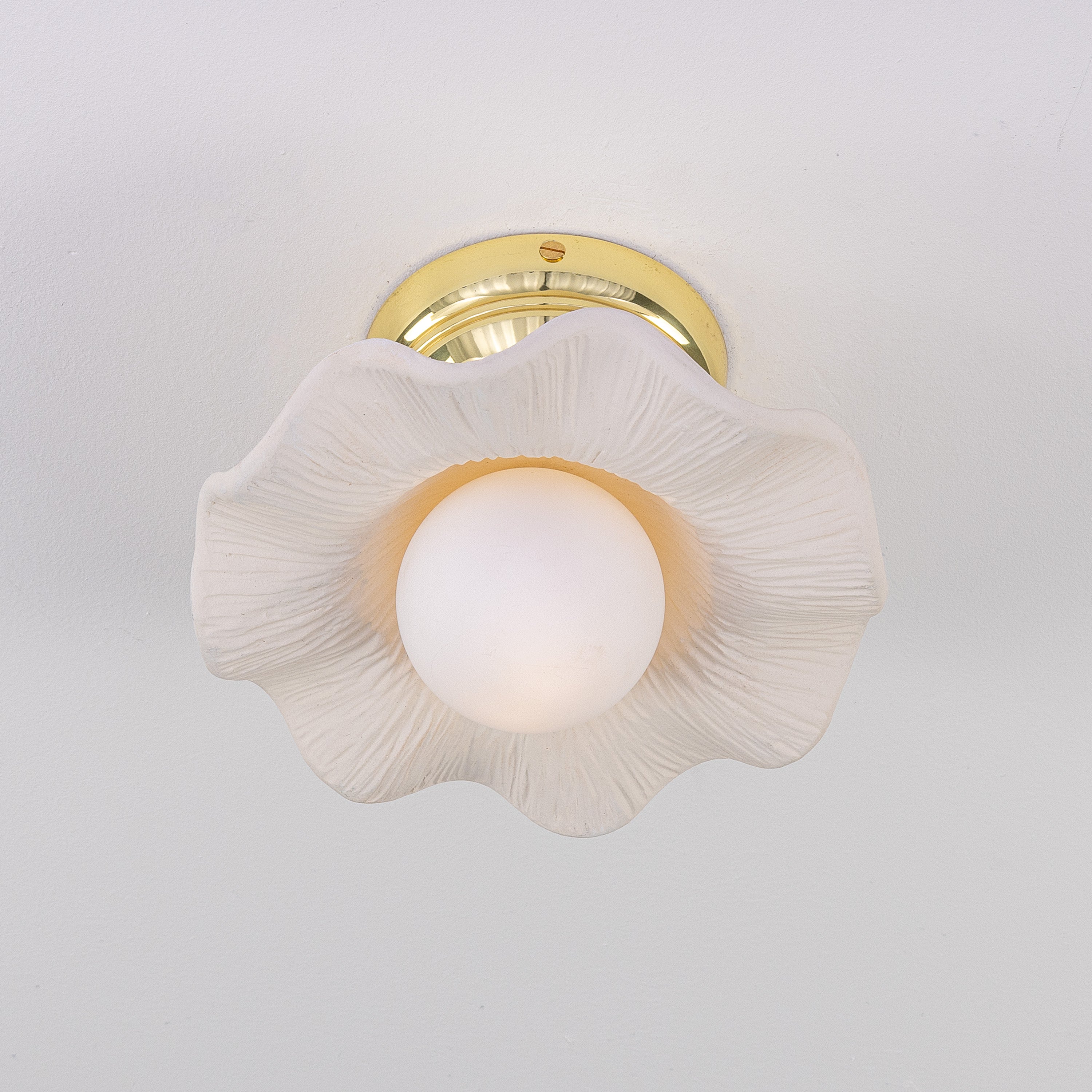 Mullan Rivale Ceiling Light - Matte White Striped with Finish Options