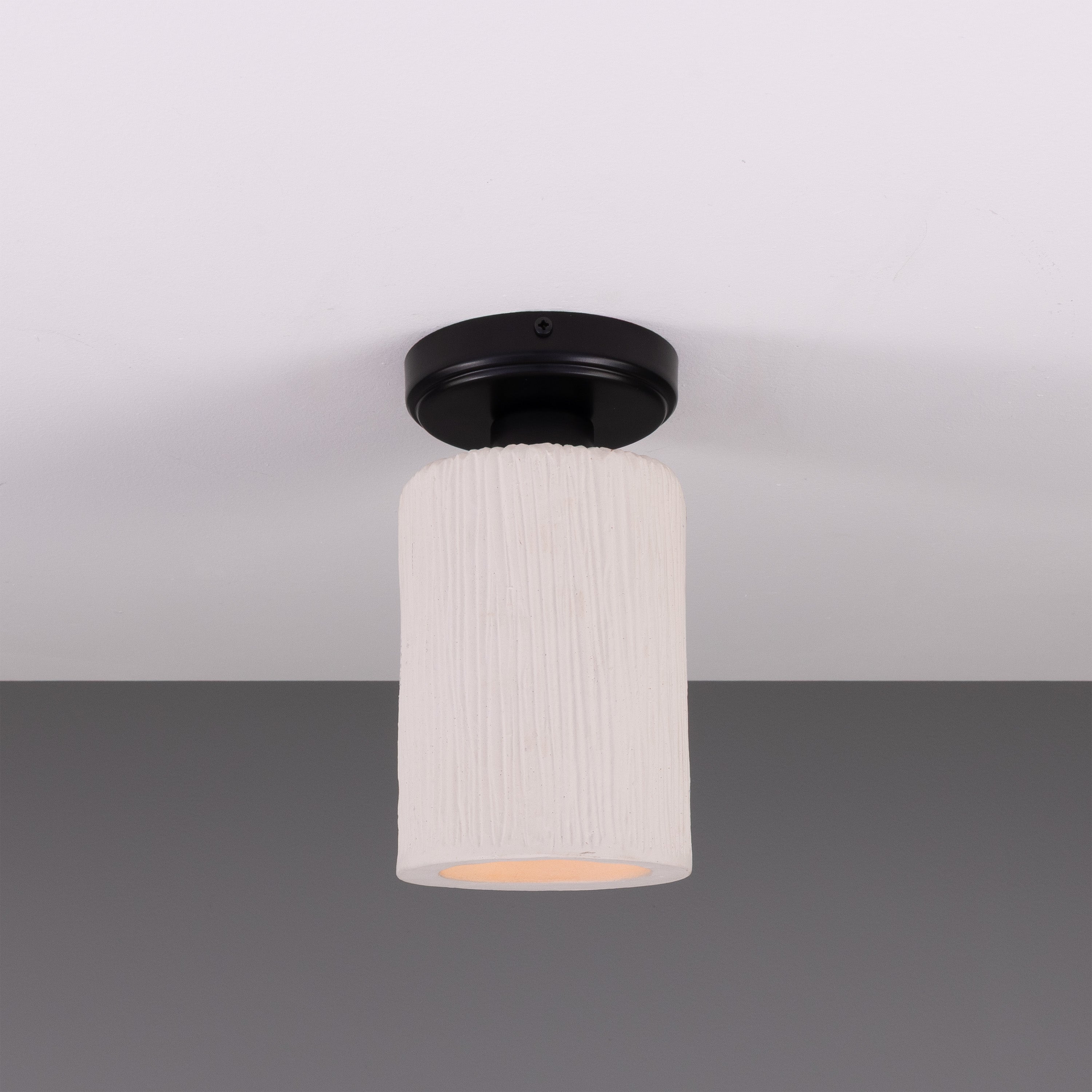 Mullan Senna Ceiling Light - Matte White Striped with Finish Options