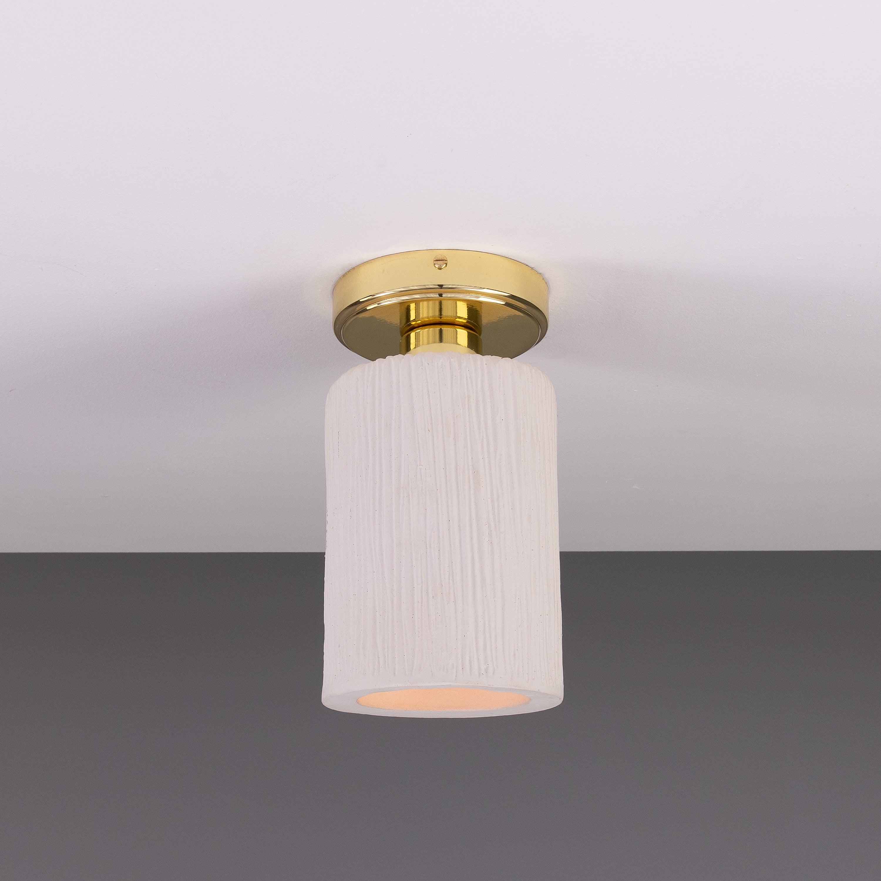 Mullan Senna Ceiling Light - Matte White Striped with Finish Options