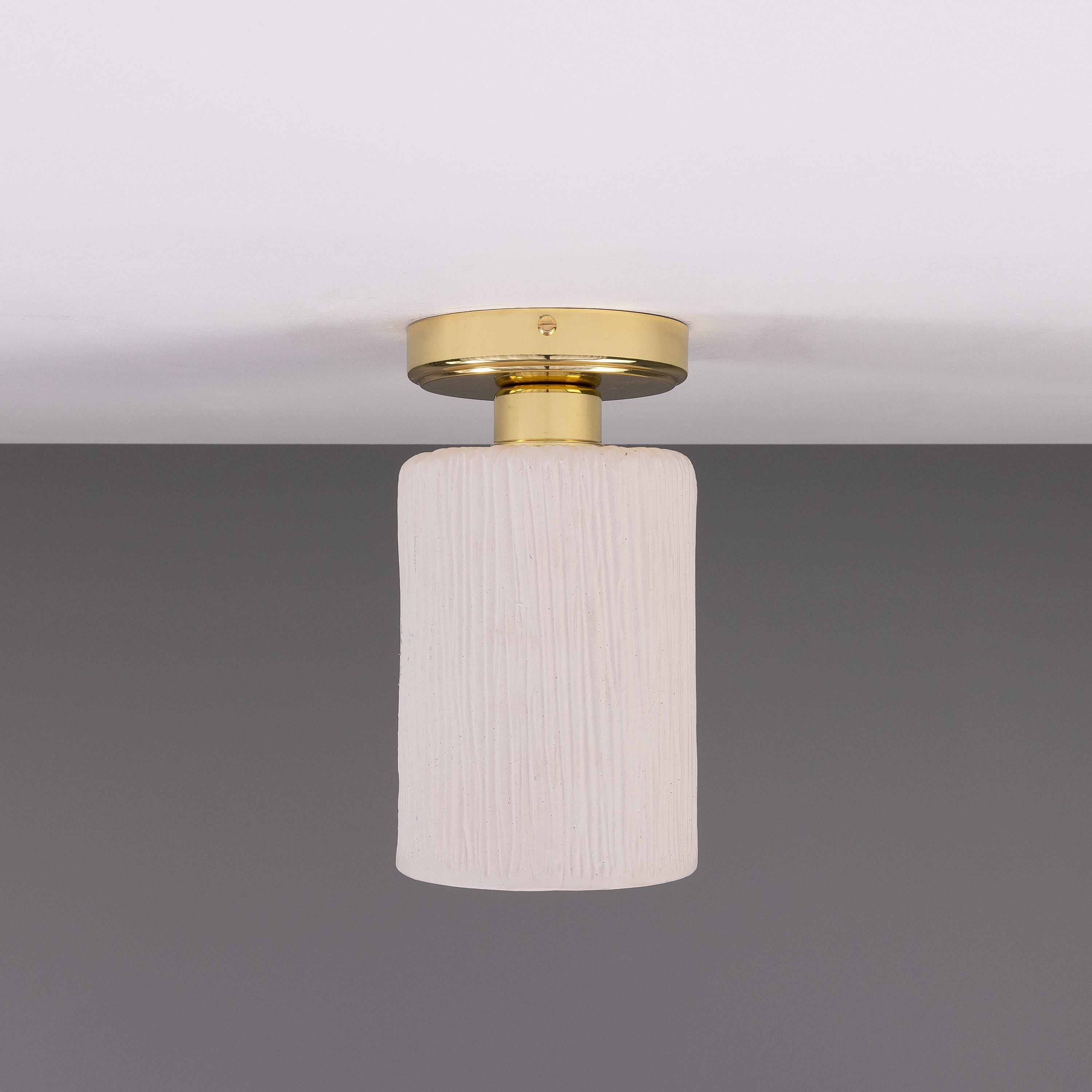 Mullan Senna Ceiling Light - Matte White Striped with Finish Options