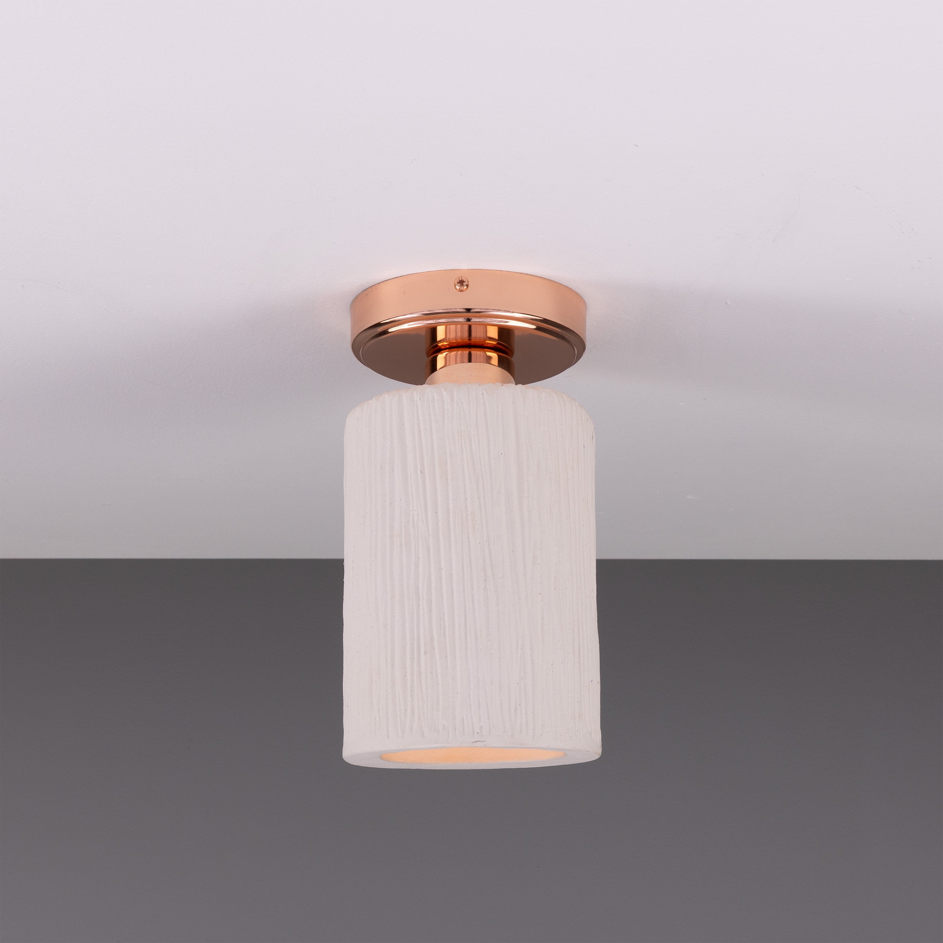 Mullan Senna Ceiling Light - Matte White Striped with Finish Options