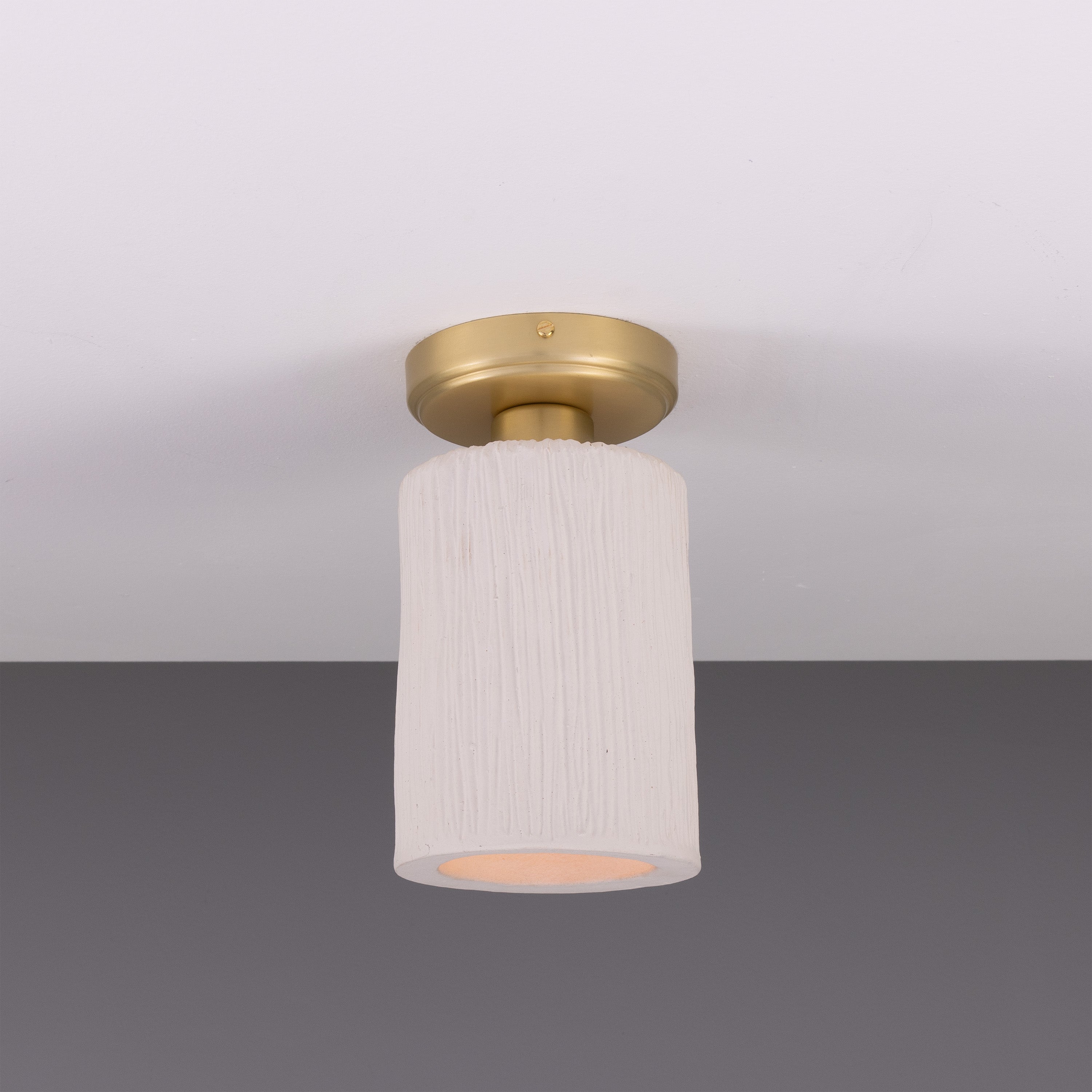 Mullan Senna Ceiling Light - Matte White Striped with Finish Options