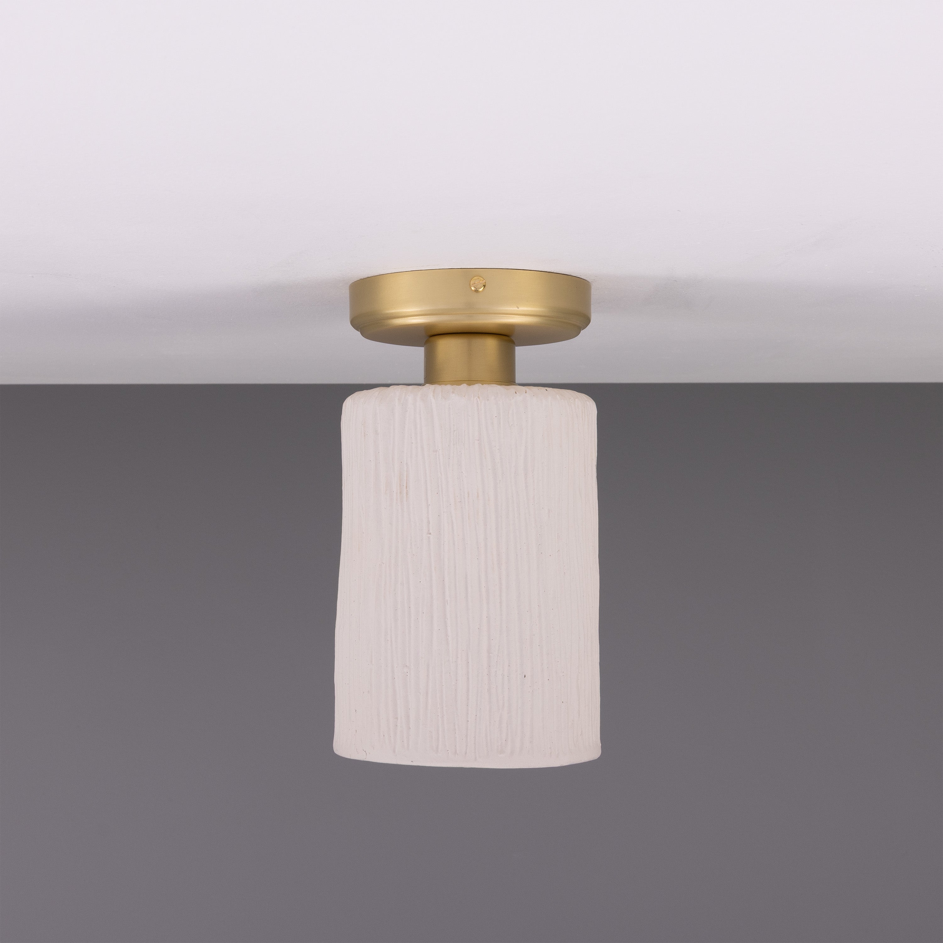 Mullan Senna Ceiling Light - Matte White Striped with Finish Options