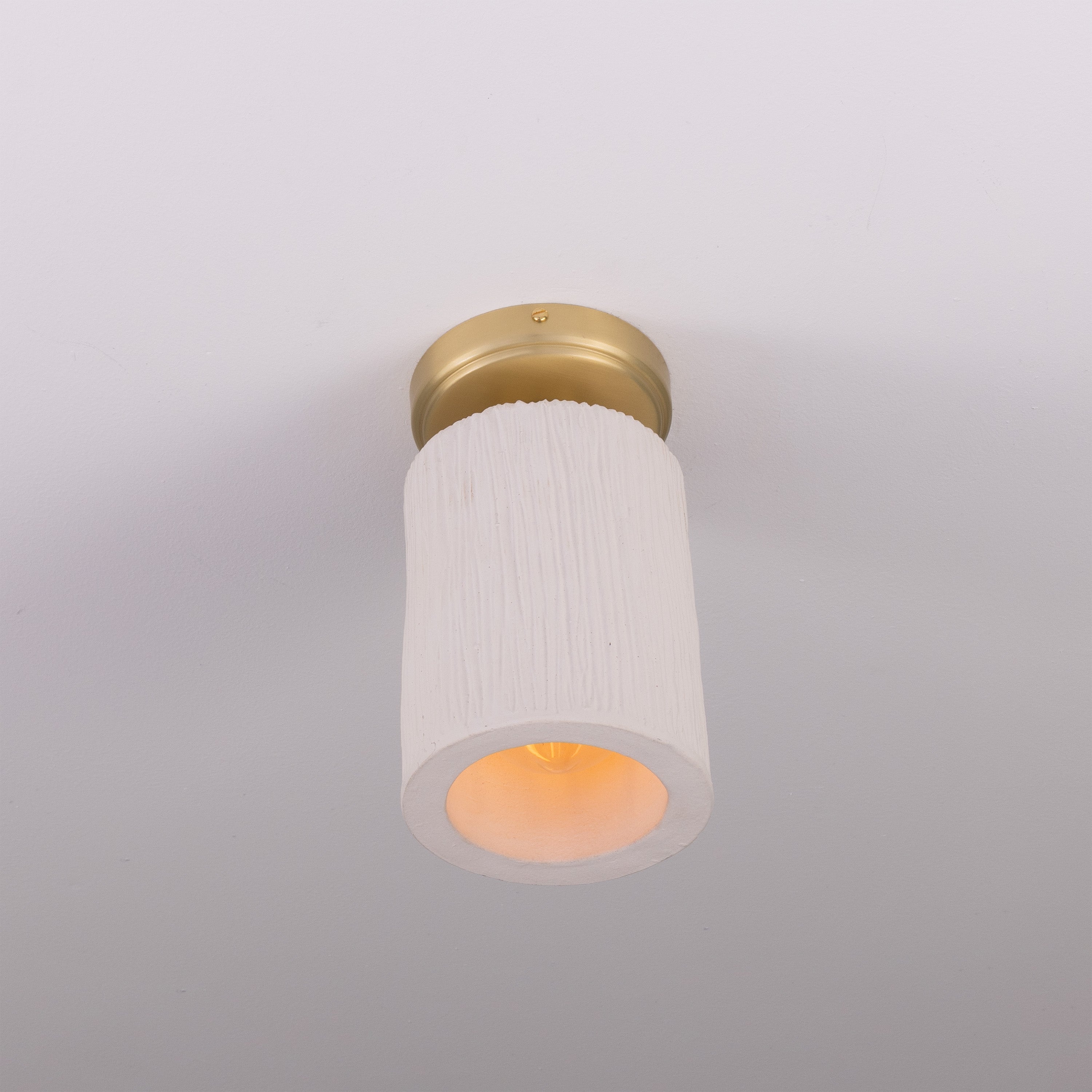 Mullan Senna Ceiling Light - Matte White Striped with Finish Options