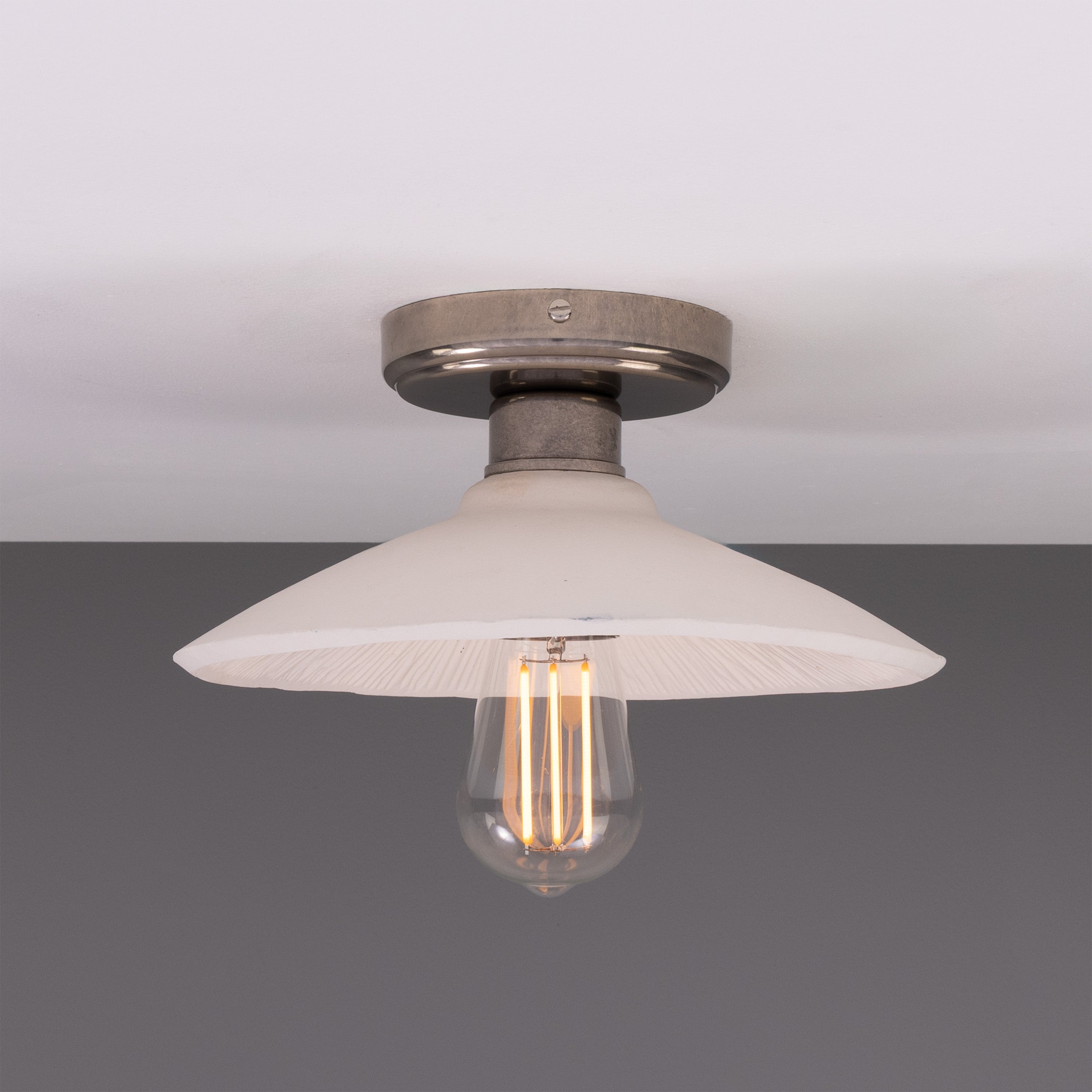Mullan Pyrus Ceiling Light - Matte White Striped with Finish Options
