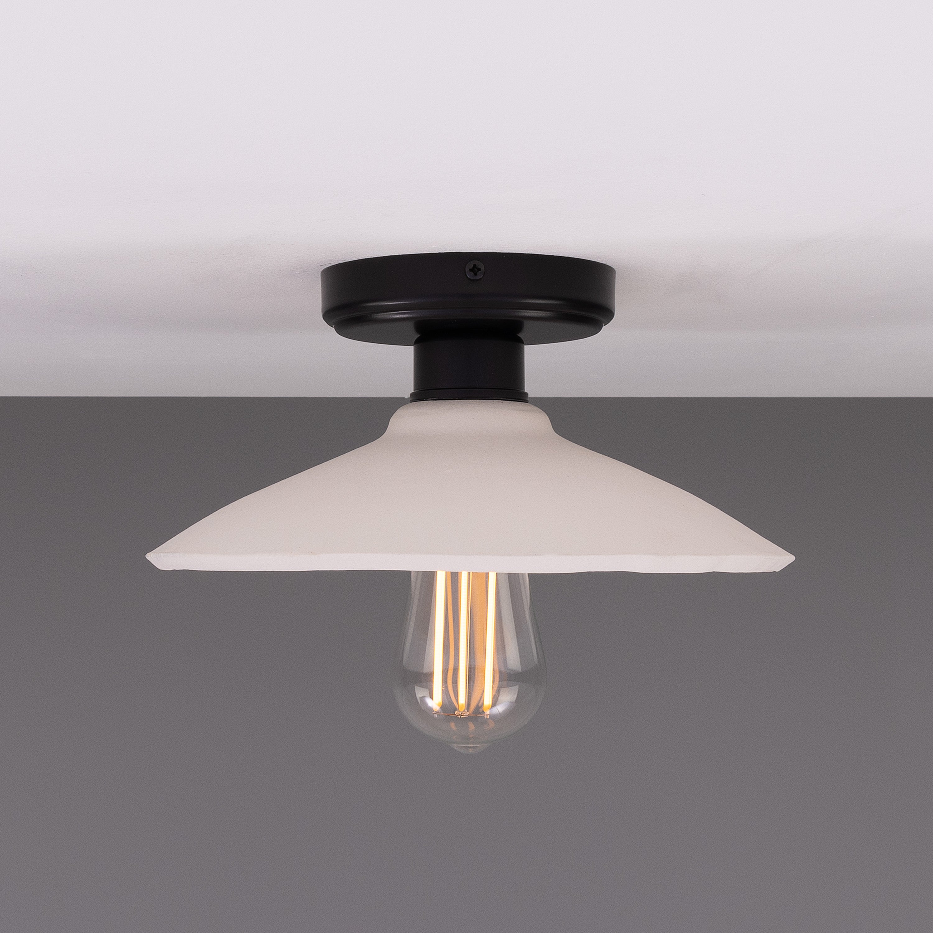 Mullan Pyrus Ceiling Light - Matte White Striped with Finish Options