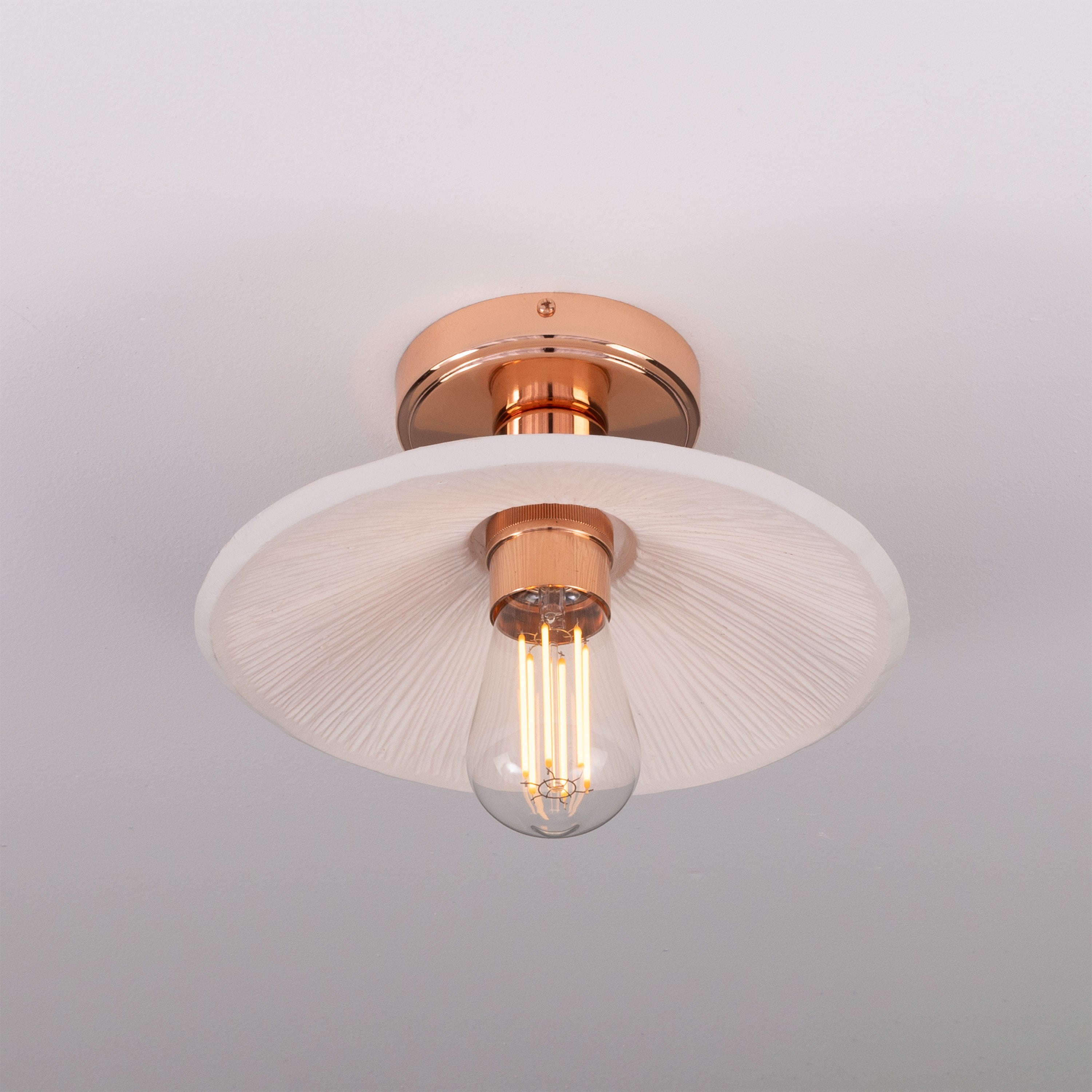 Mullan Pyrus Ceiling Light - Matte White Striped with Finish Options