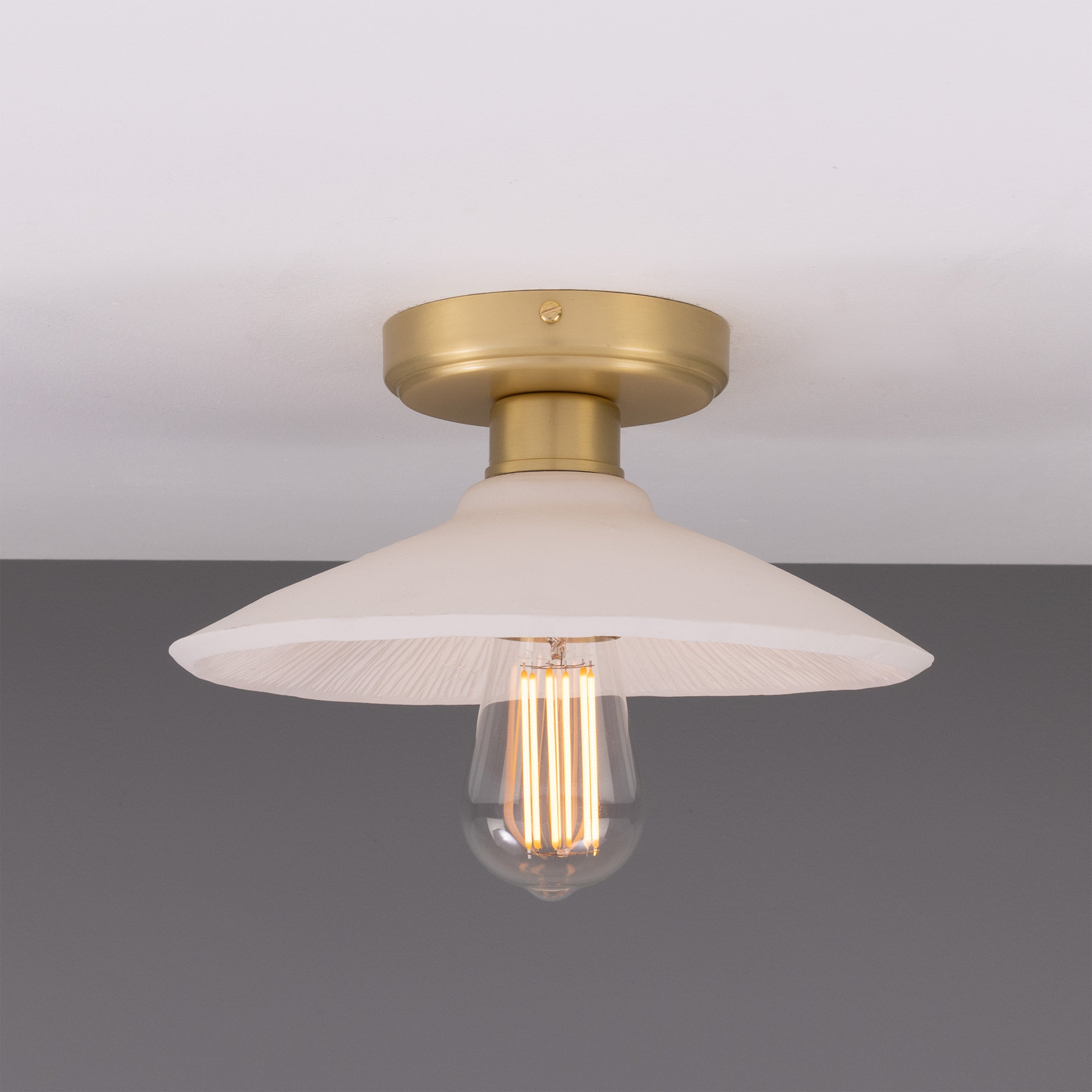 Mullan Pyrus Ceiling Light - Matte White Striped with Finish Options