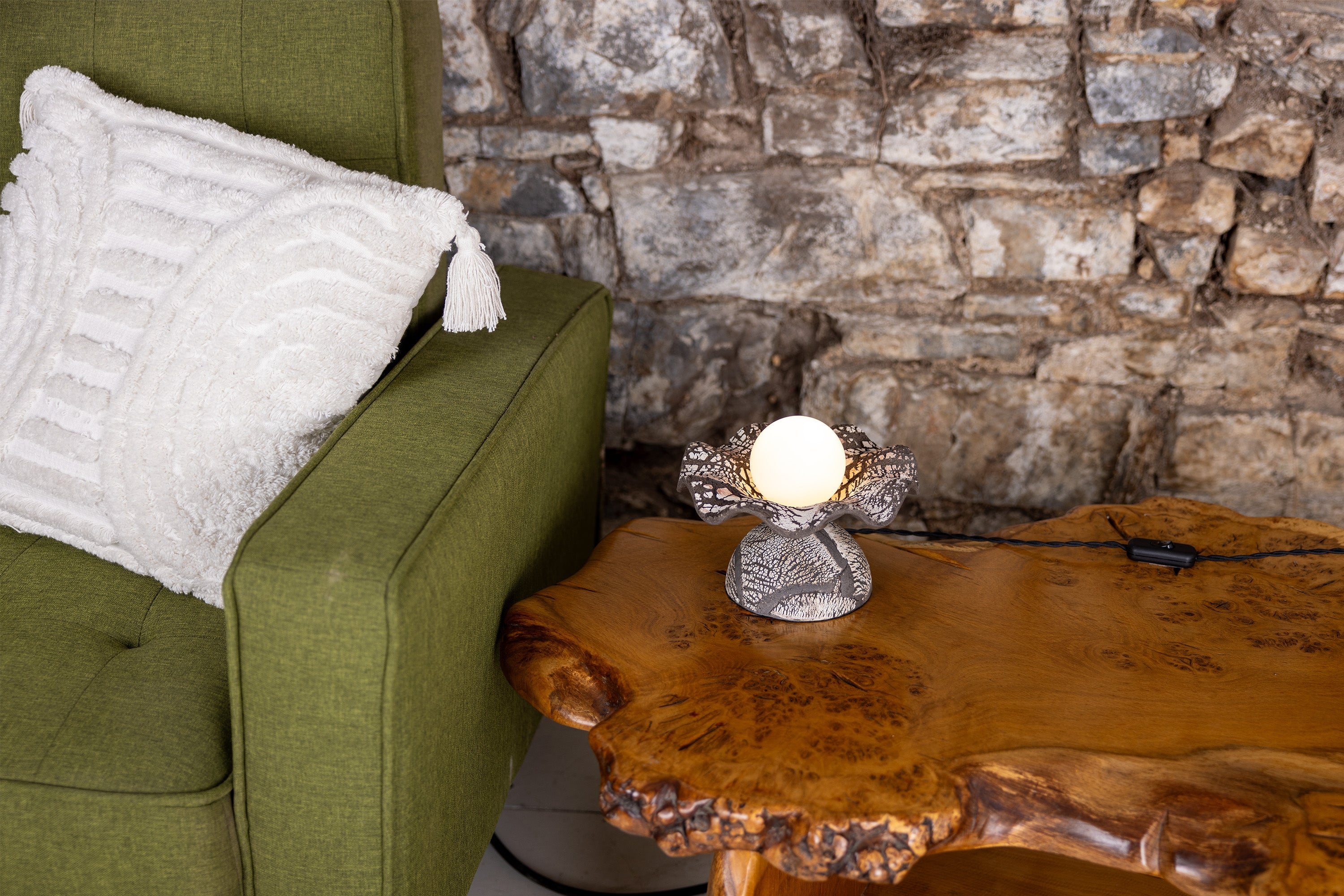 Mullan Rivale Table Lamp - Black Clay with Finish Options