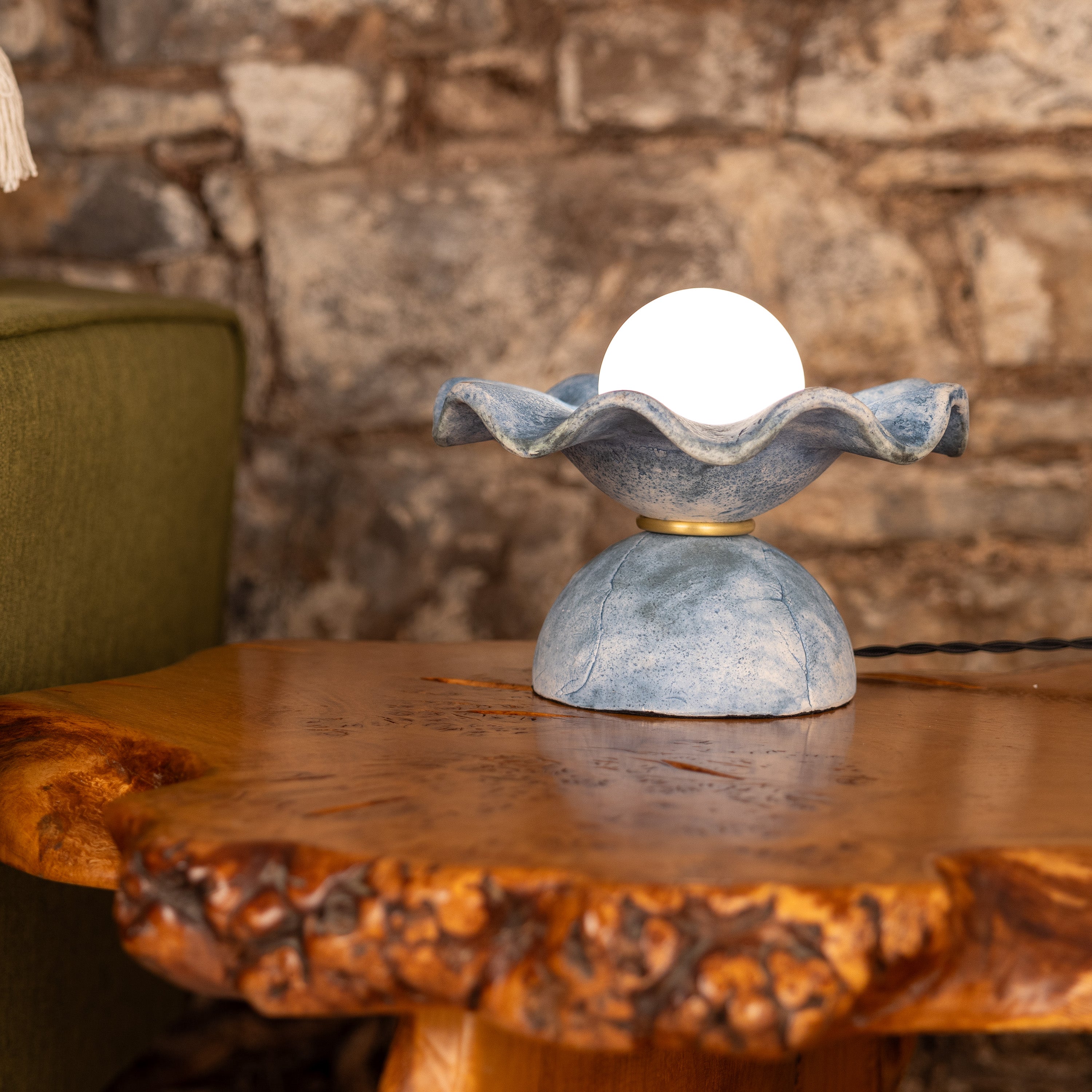 Mullan Rivale Table Lamp - Blue Earth with Finish Options