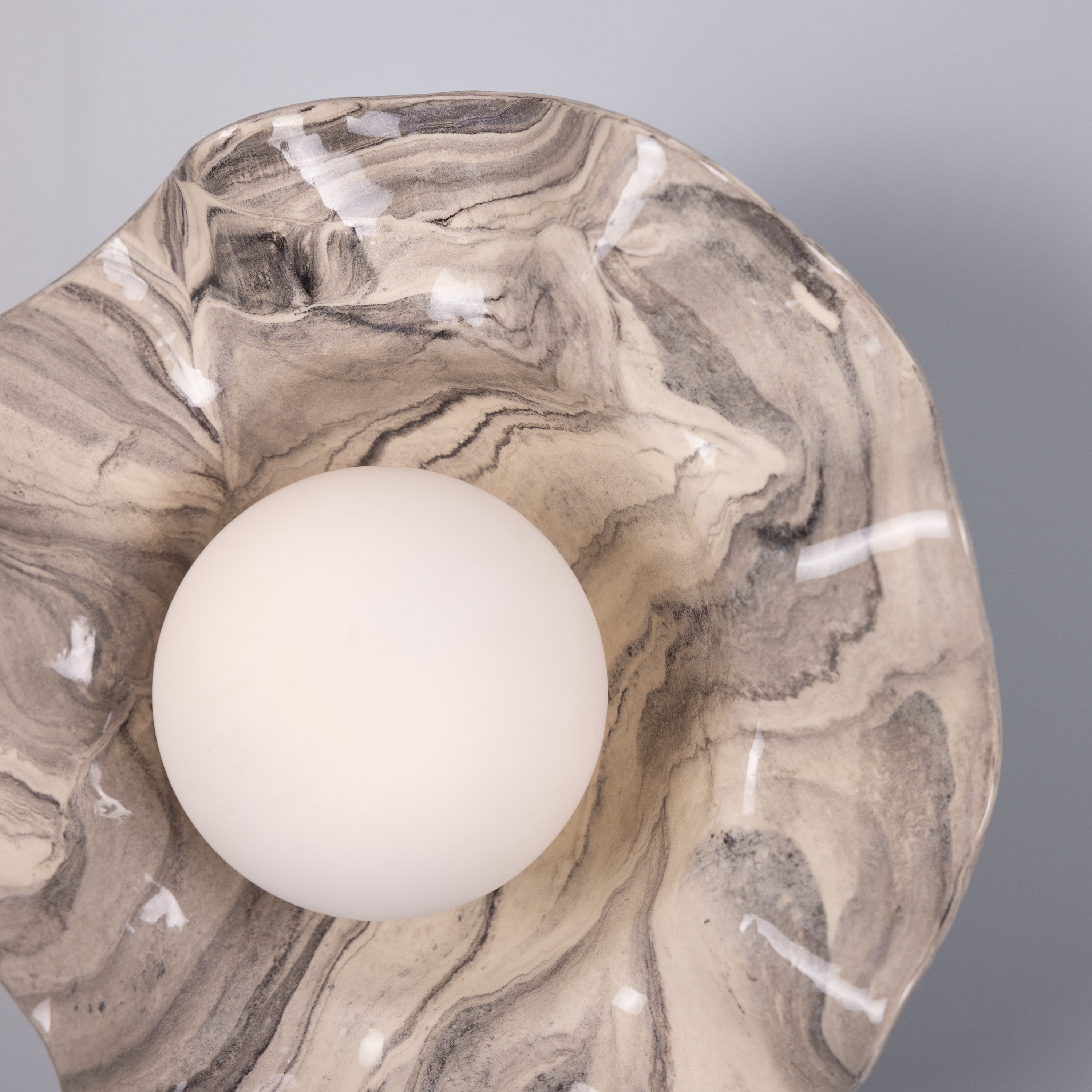 Mullan Rivale Wall Light with Wavy Marbled Ceramic Shade - with Finish Options