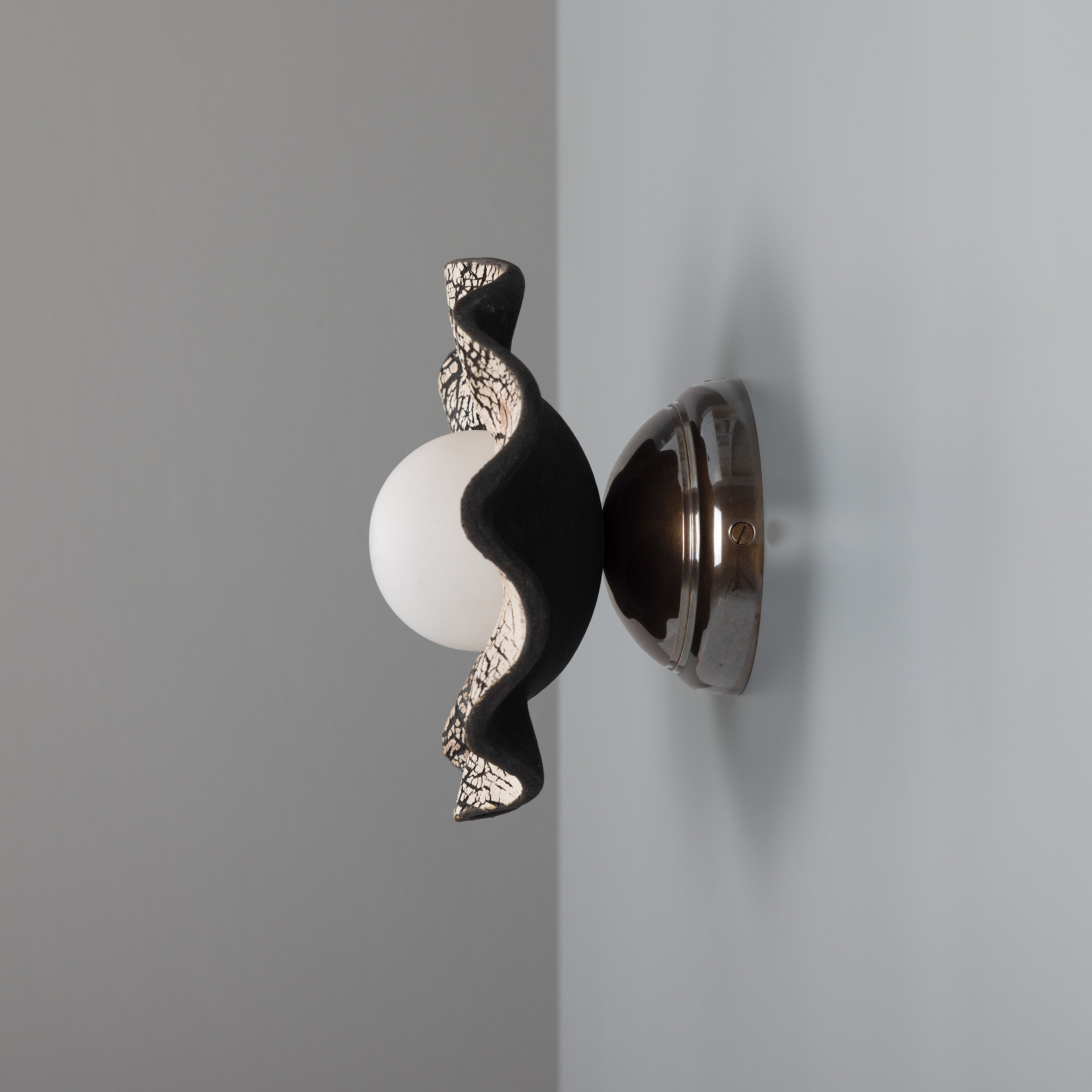 Mullan Rivale Wall Light - Black Clay with Finish Options
