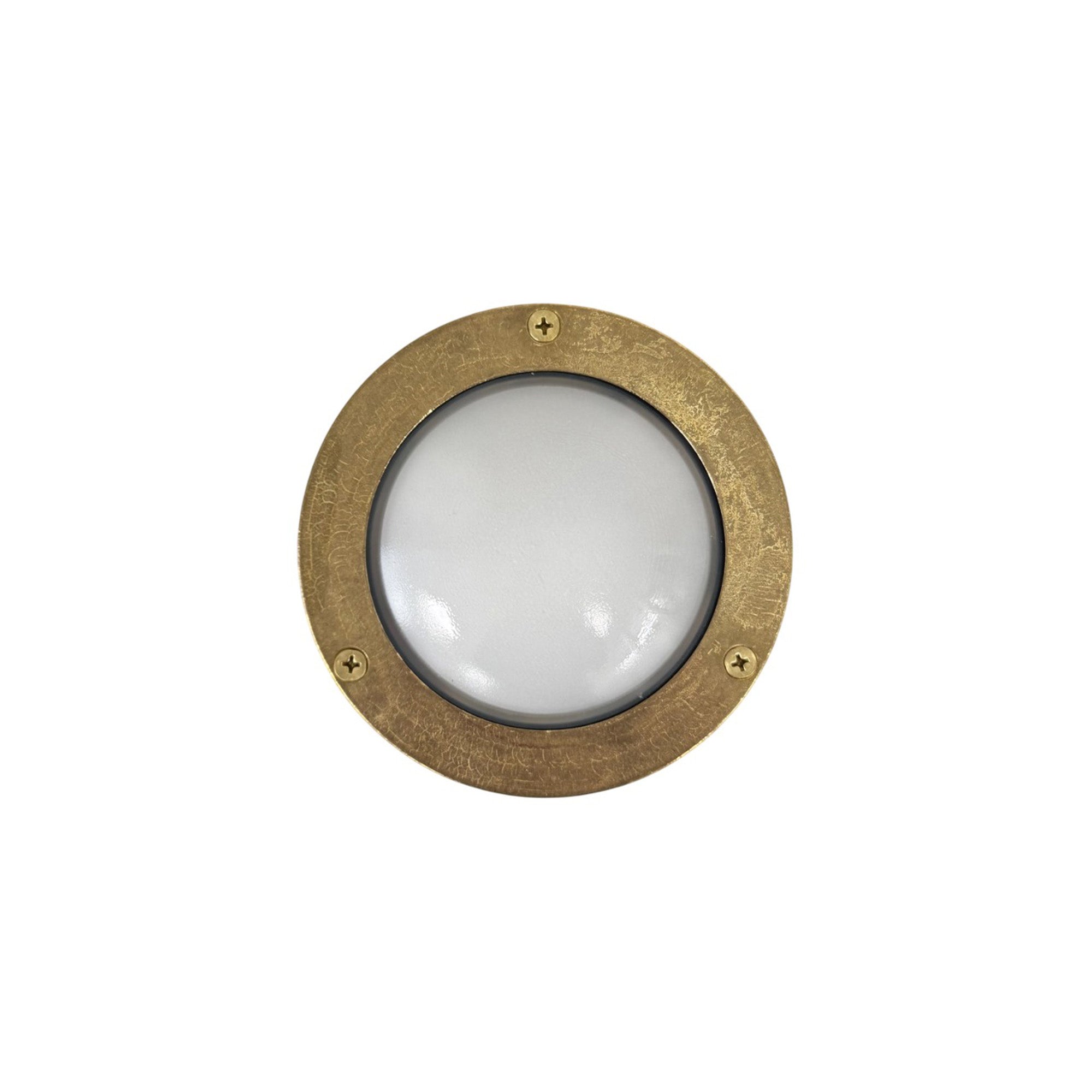 Navigator Compact Marina Circular Bulkhead Wall Light - Raw Brass