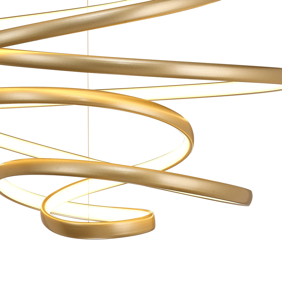 Fabula Bluebell Triac Dimmable Looped Spiral Pendant Light – 55 cm – Champagne Gold