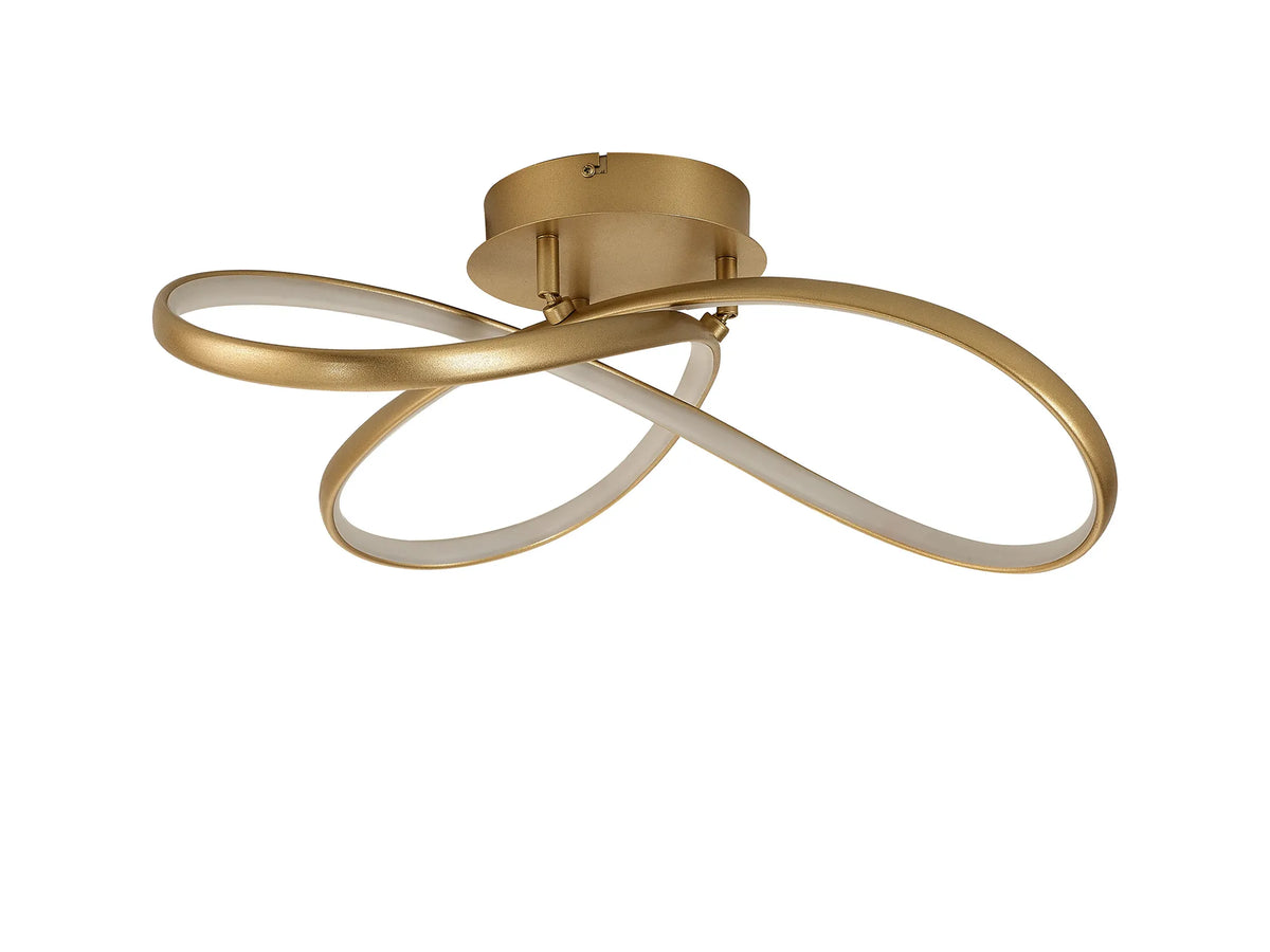 Fabula Bluebell Triac Dimmable Looped Flush Ceiling Light – 60 cm – Champagne Gold