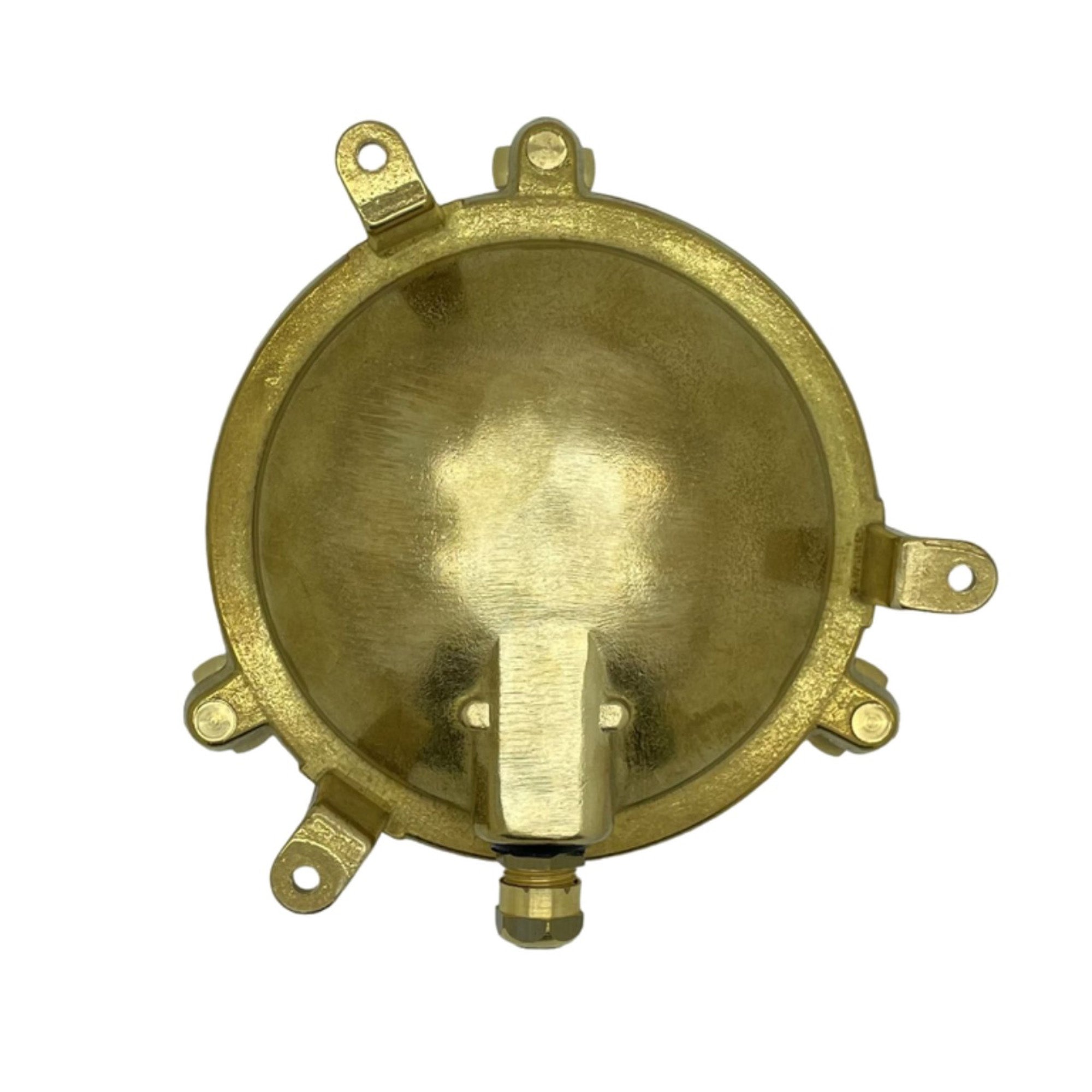 Navigator Mini Compass Guard Bulkhead Wall Light - Raw Brass
