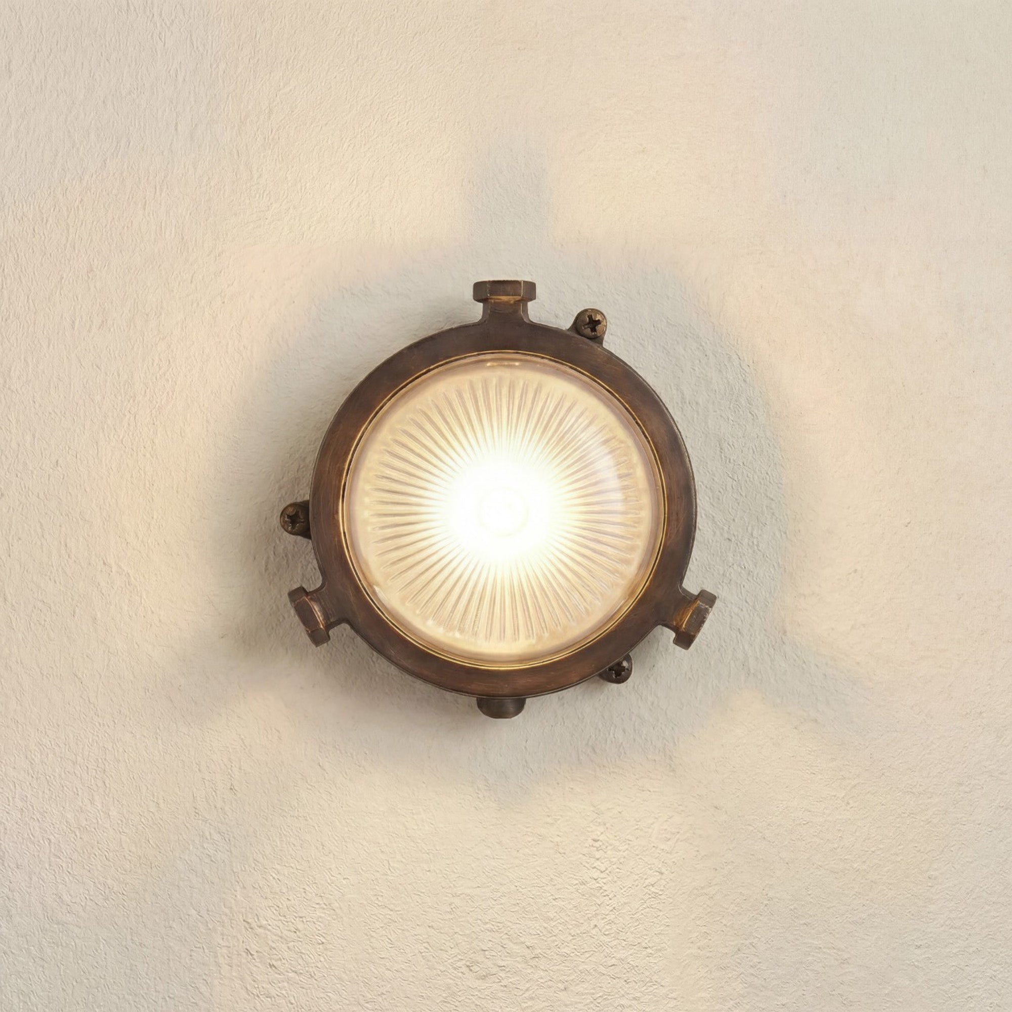 Navigator Mini Compass Bulkhead Wall Light - Antique Brass