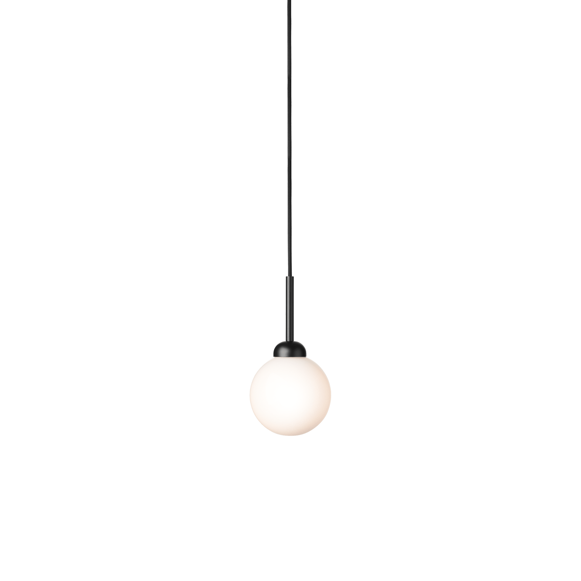 Nuura Apiales 1 Light Pendant - Satin Black & Opal Glass