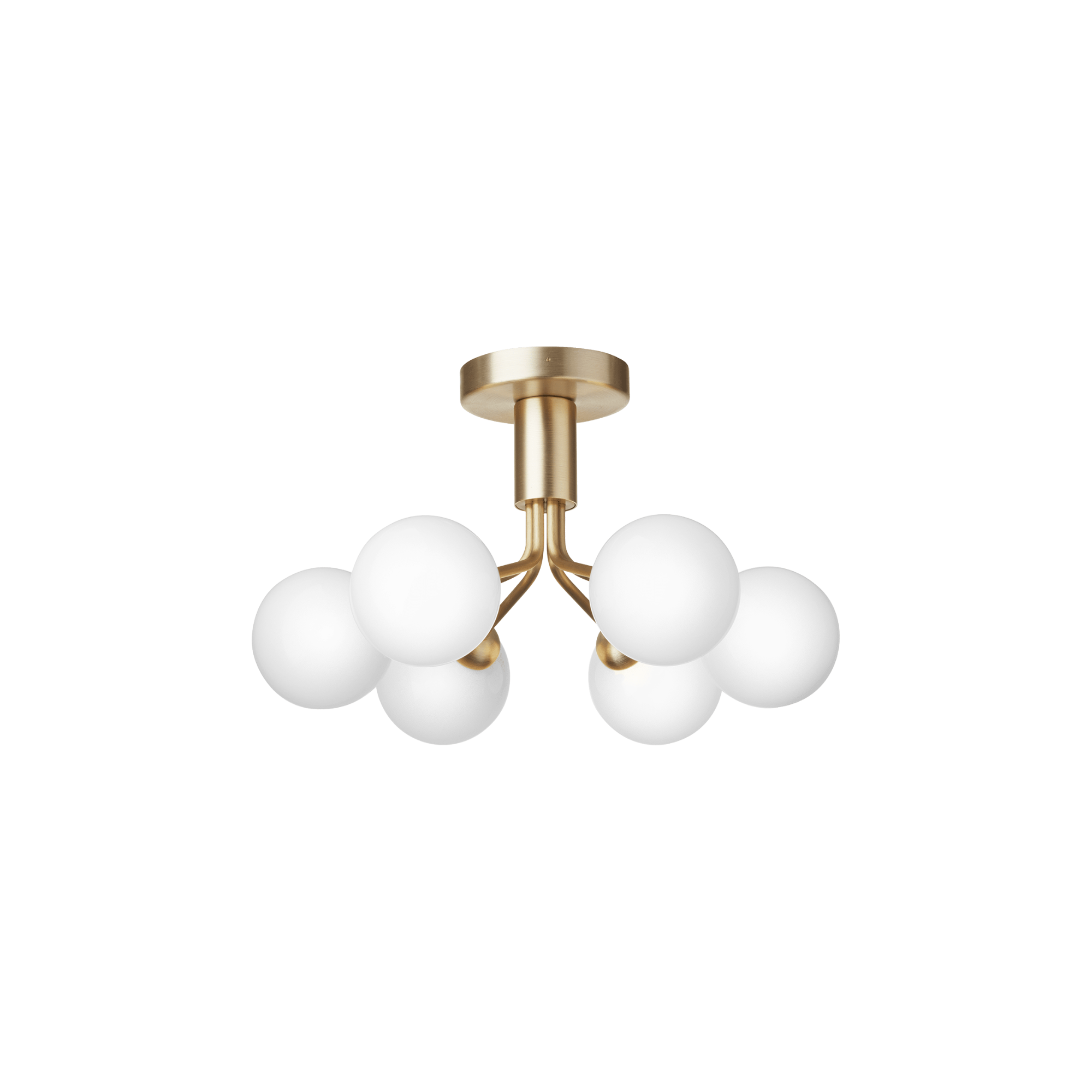 Nuura Apiales 6 Light Ceiling Light - Brushed Brass & Opal Glass