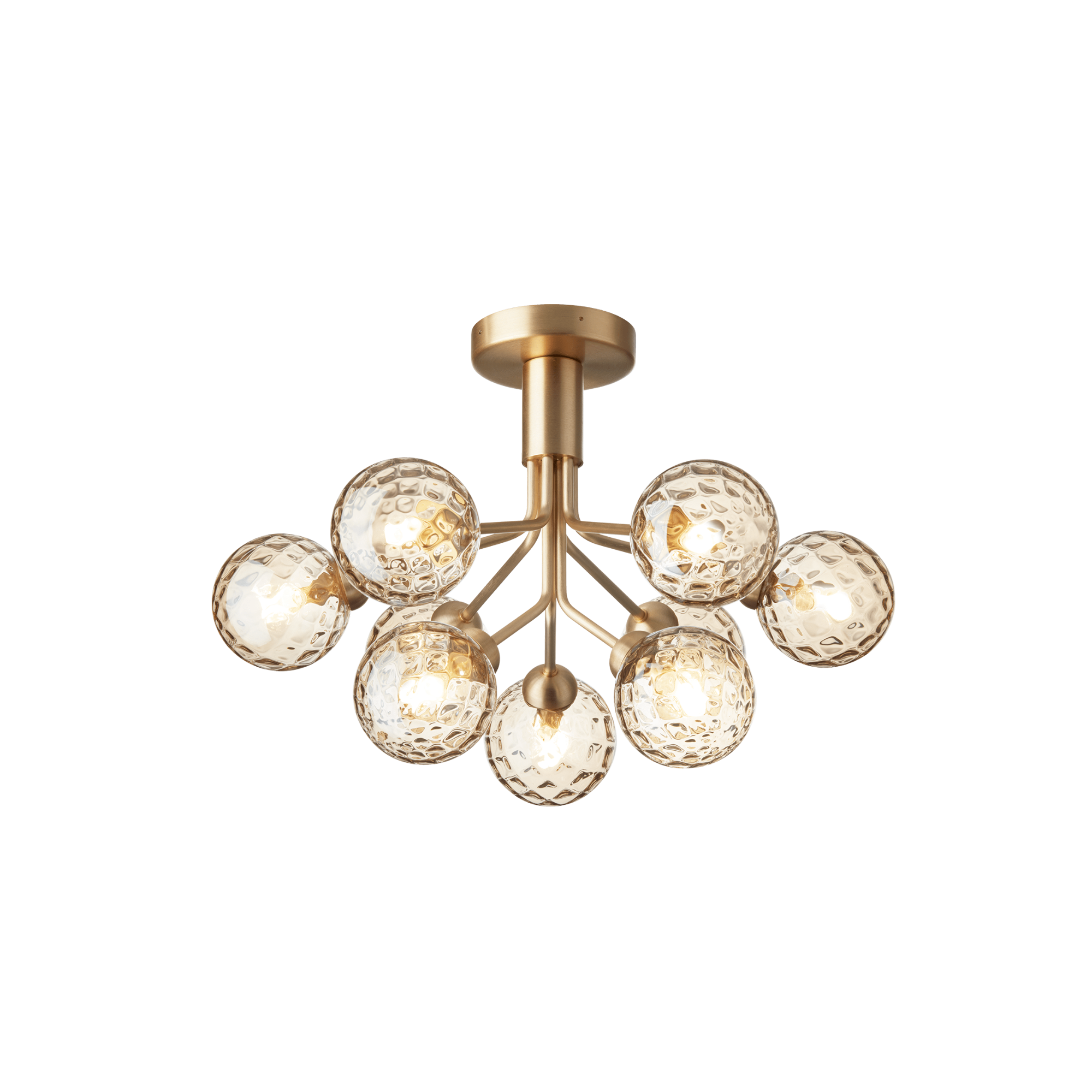 Nuura Apiales 9 Light Ceiling Light - Brushed Brass & Optic Gold Glass