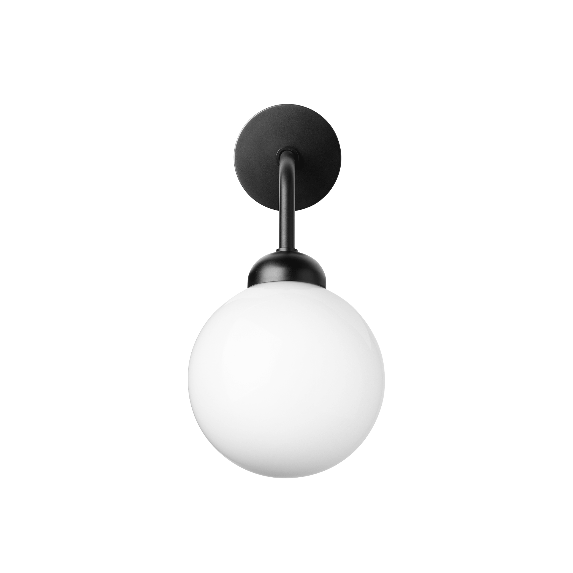 Nuura Apiales Hard-Wired Wall Light - Satin Black & Opal Glass