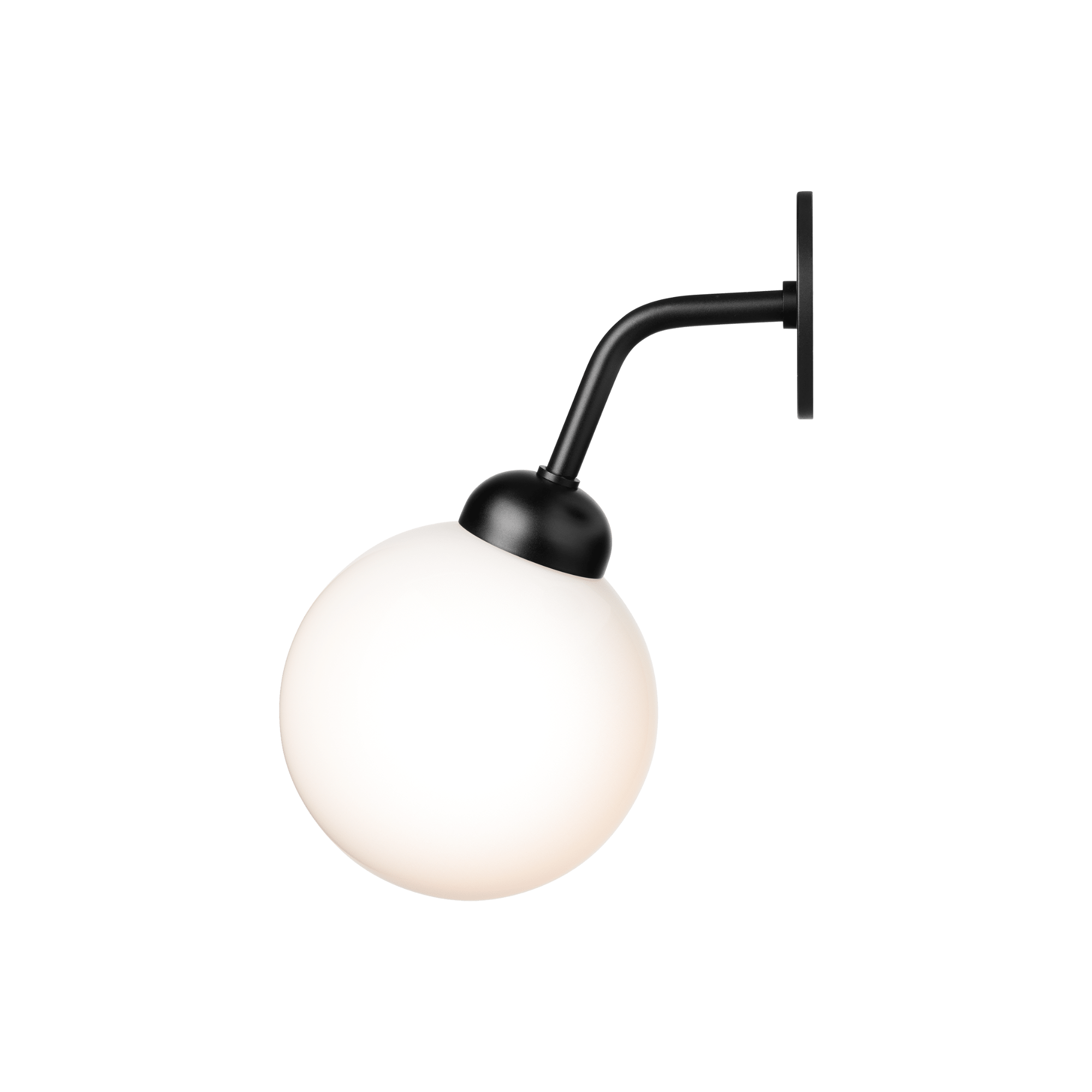Nuura Apiales Hard-Wired Wall Light - Satin Black & Opal Glass