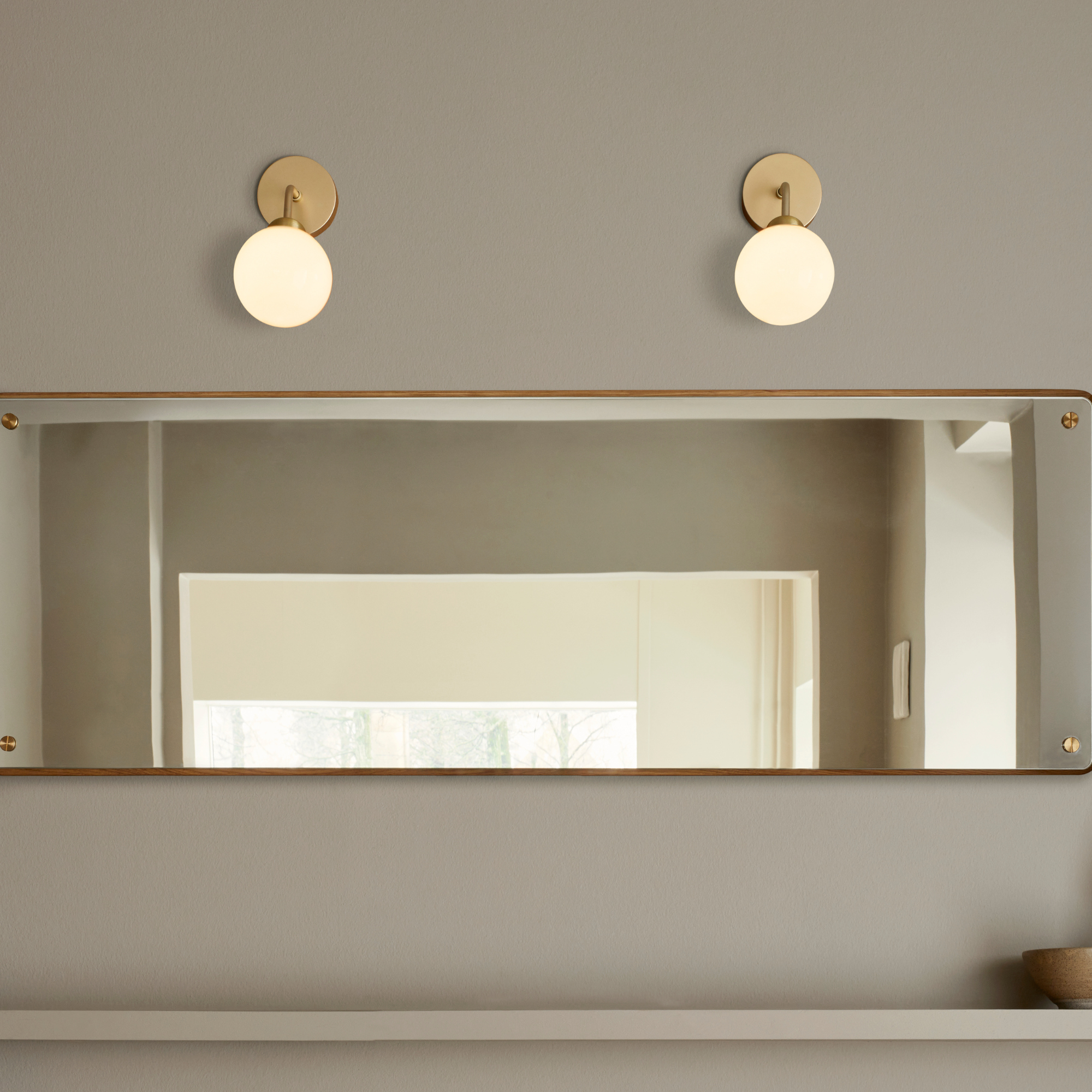Nuura Apiales Wall Light - Brushed Brass & Opal Glass