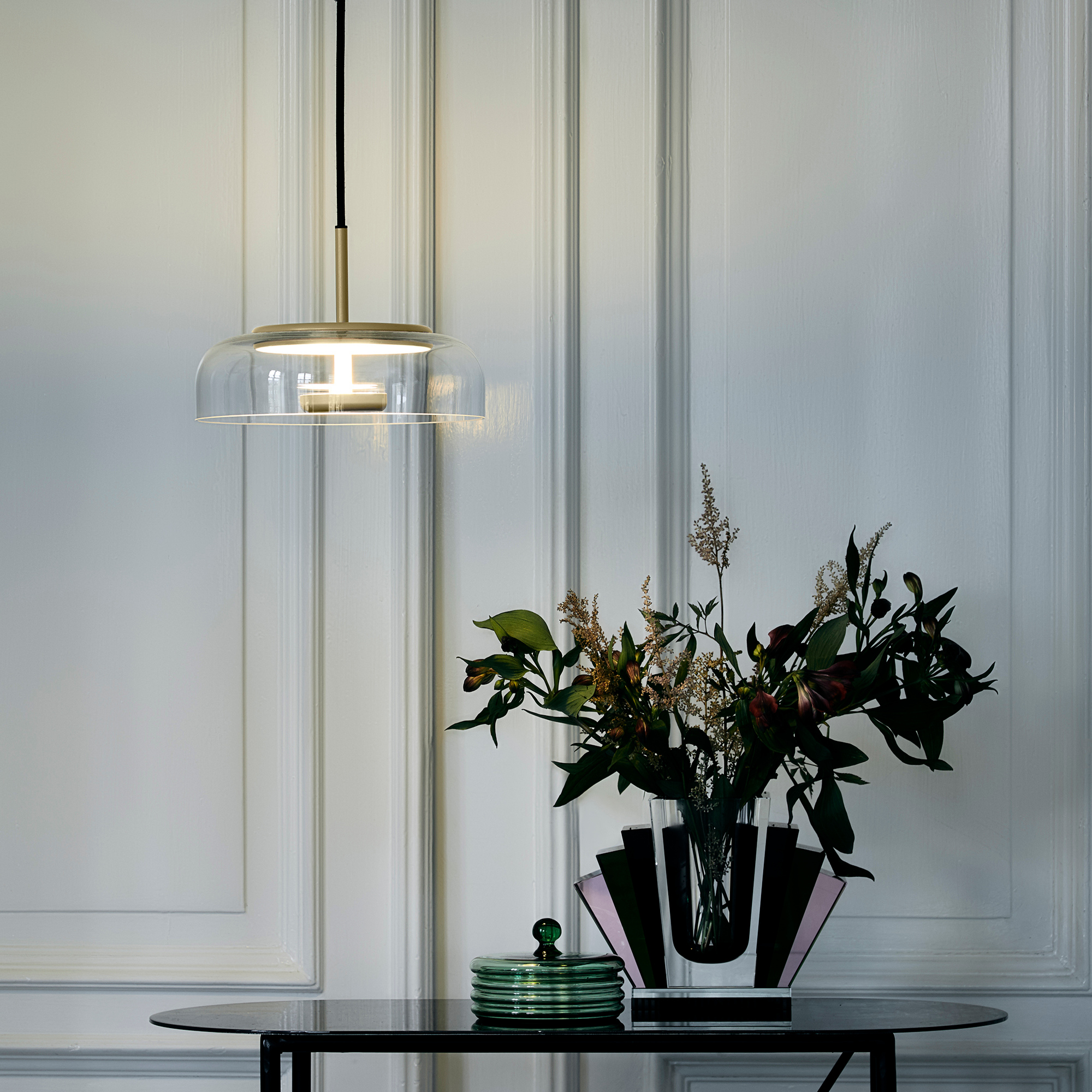 Nuura Blossi 1 Light Pendant - Nordic Gold & Clear Glass