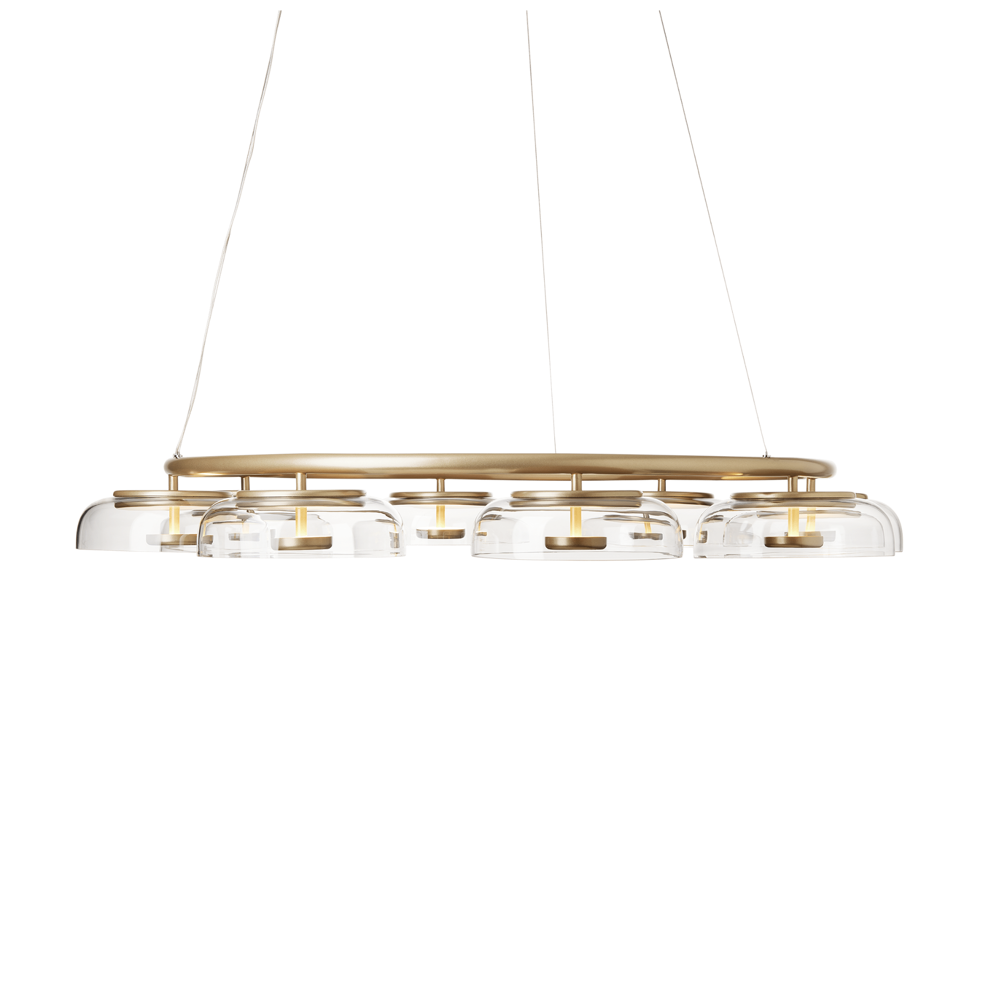 Nuura Blossi 8 Light Chandelier - Nordic Gold & Clear Glass