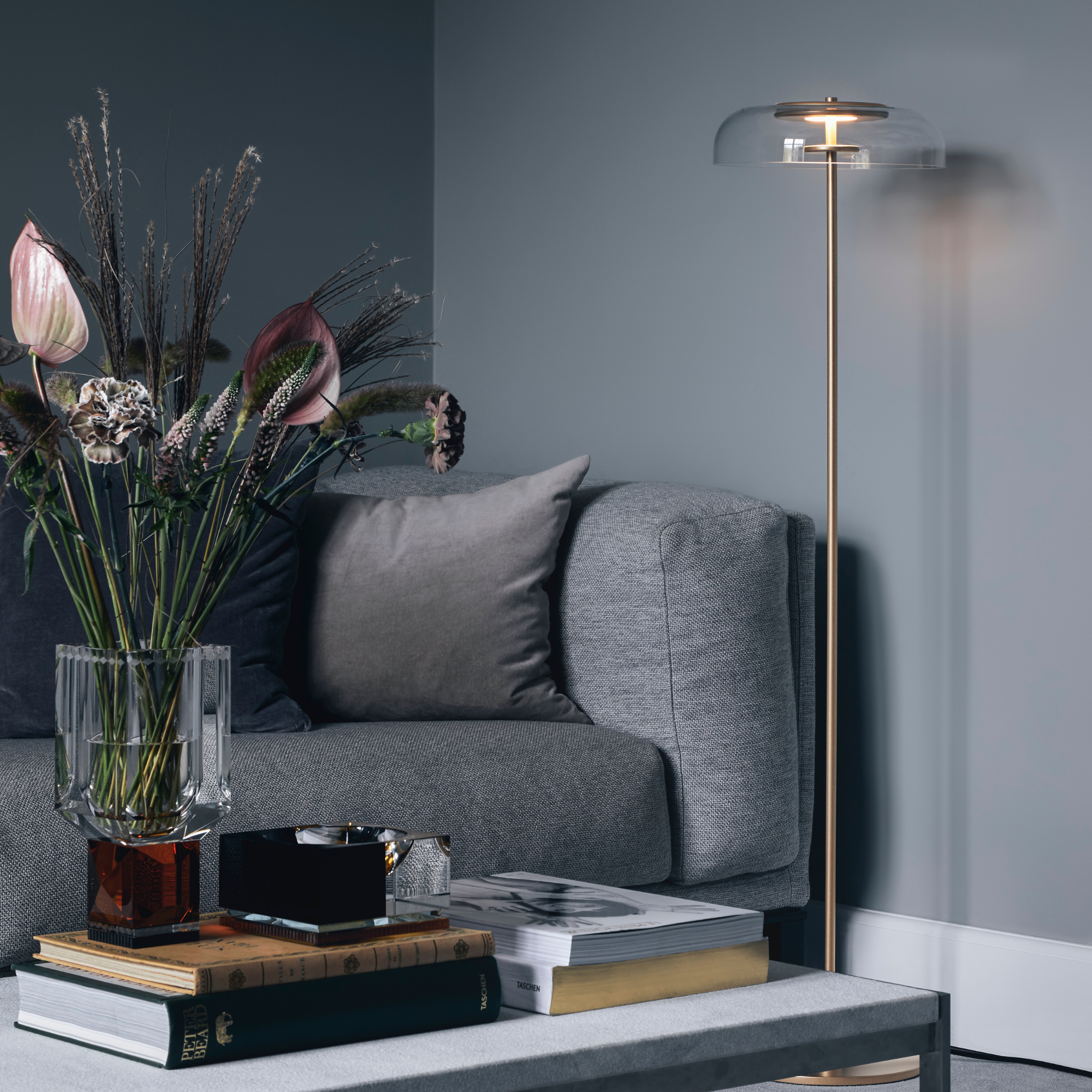 Nuura Blossi Floor Lamp - Nordic Gold & Clear Glass