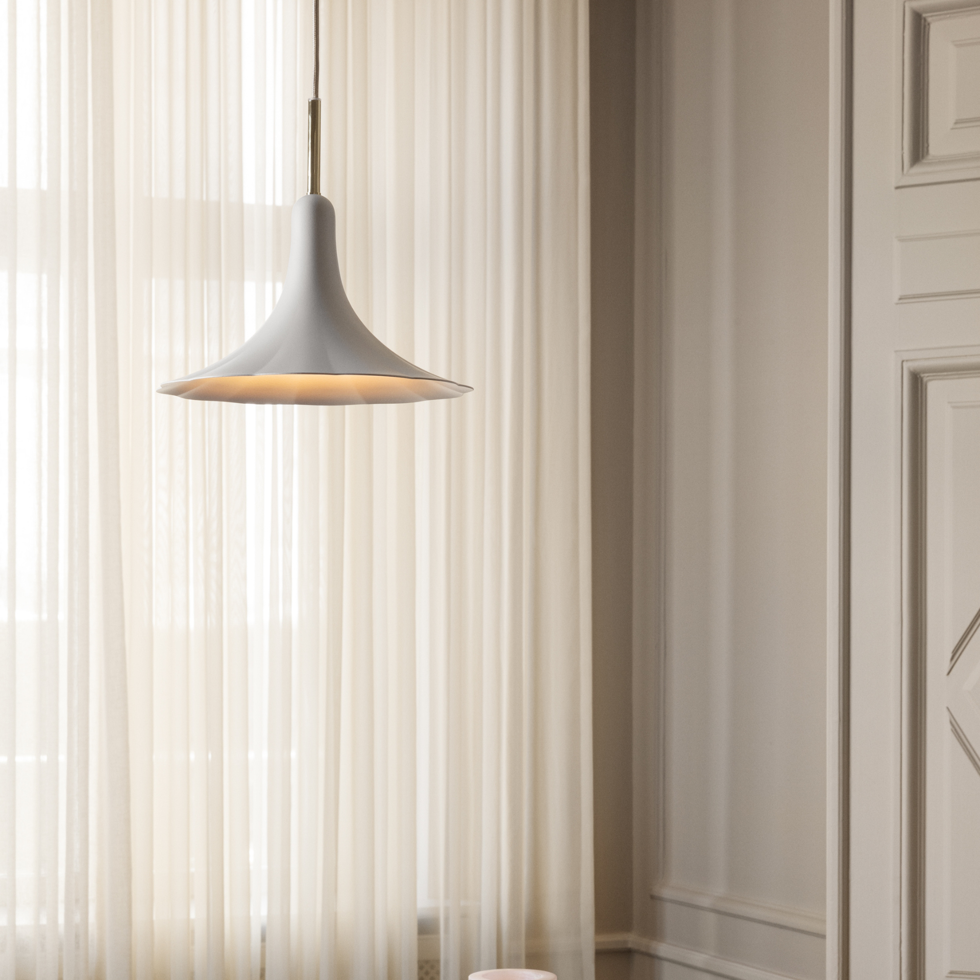 Nuura Petalii 1 Light Pendant - White & Polished Brass