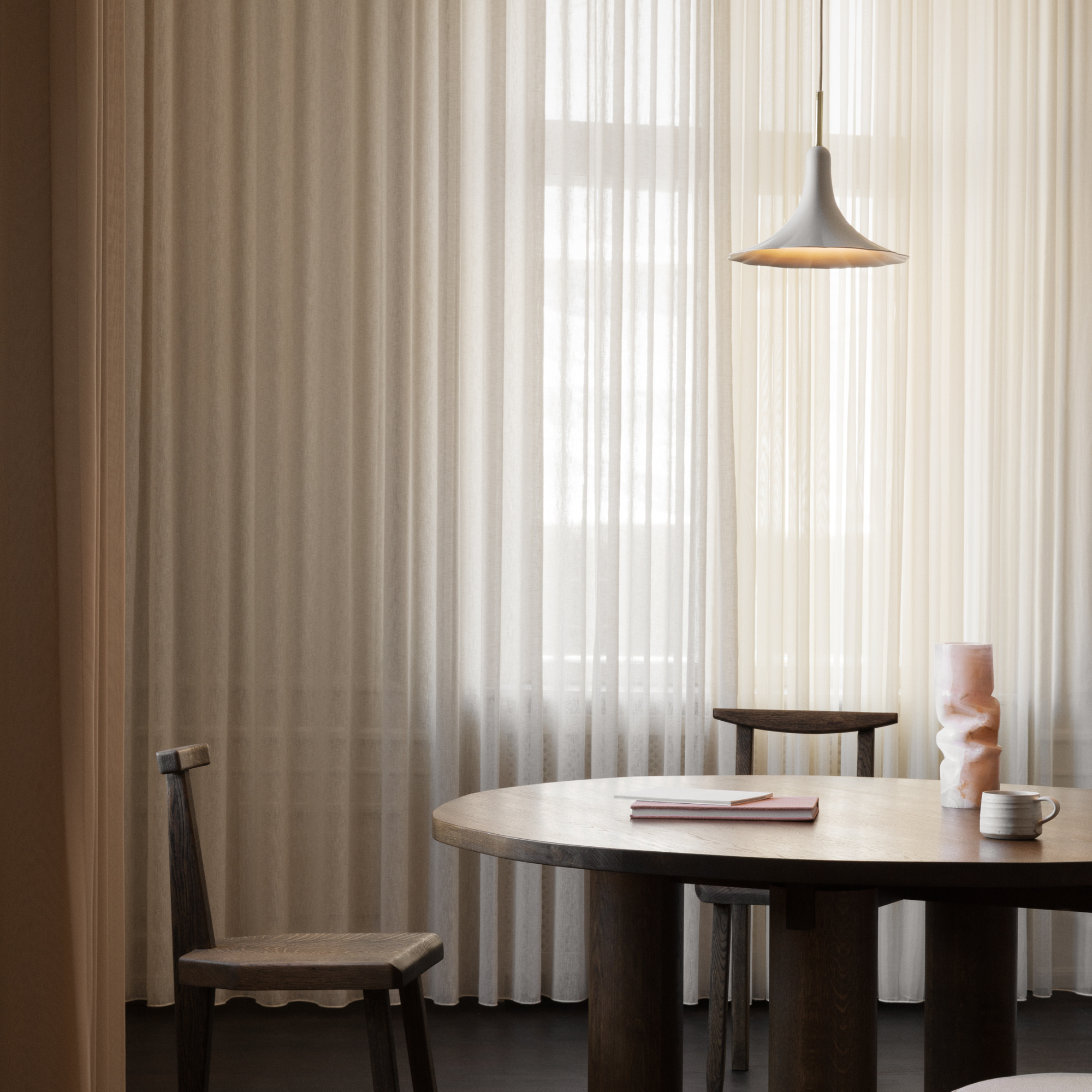Nuura Petalii 1 Light Pendant - White & Polished Brass