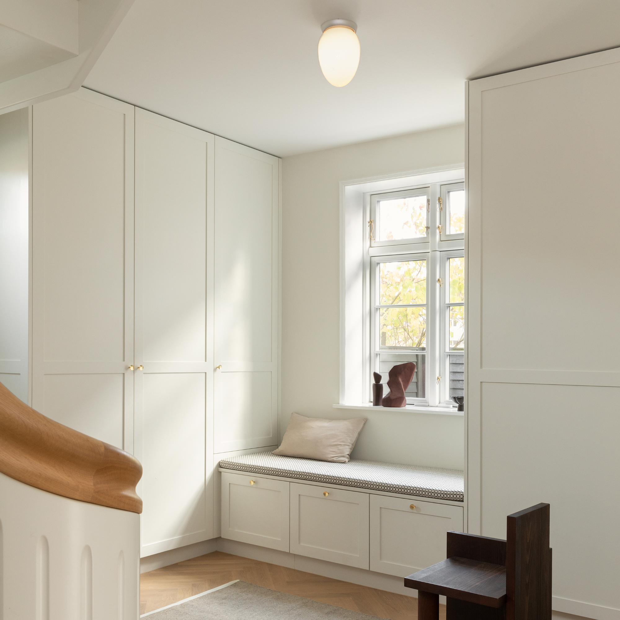 Nuura Rizzatto 171 Flush Light - Satin Silver & Opal Glass