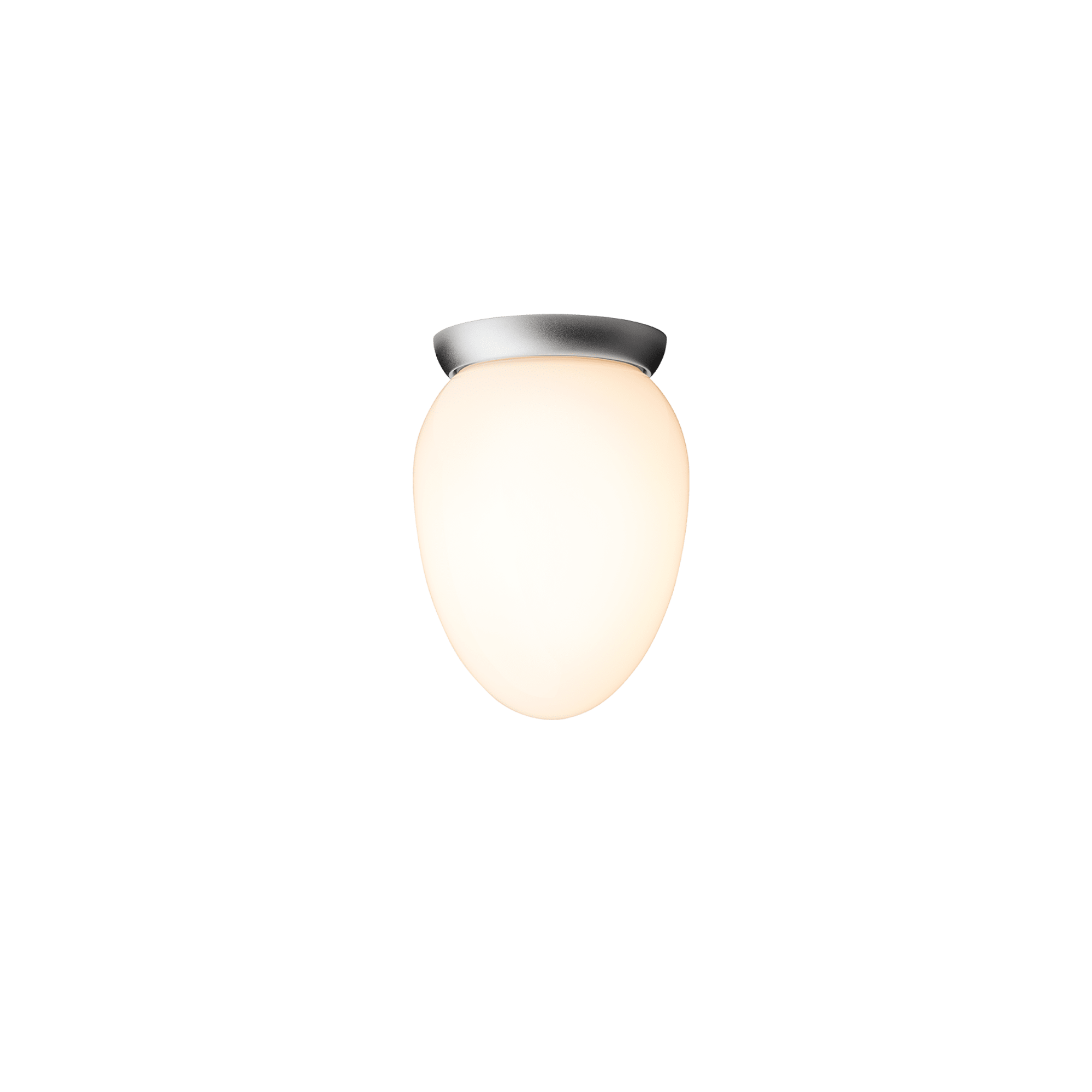 Nuura Rizzatto 171 Flush Light - Satin Silver & Opal Glass