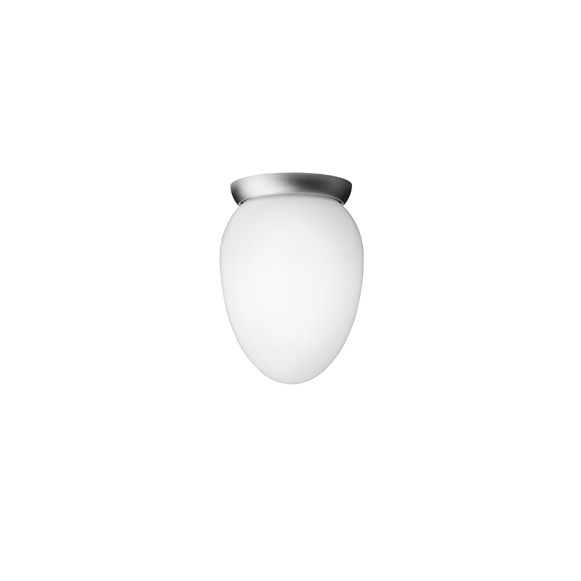Nuura Rizzatto 171 Flush Light - Satin Silver & Opal Glass