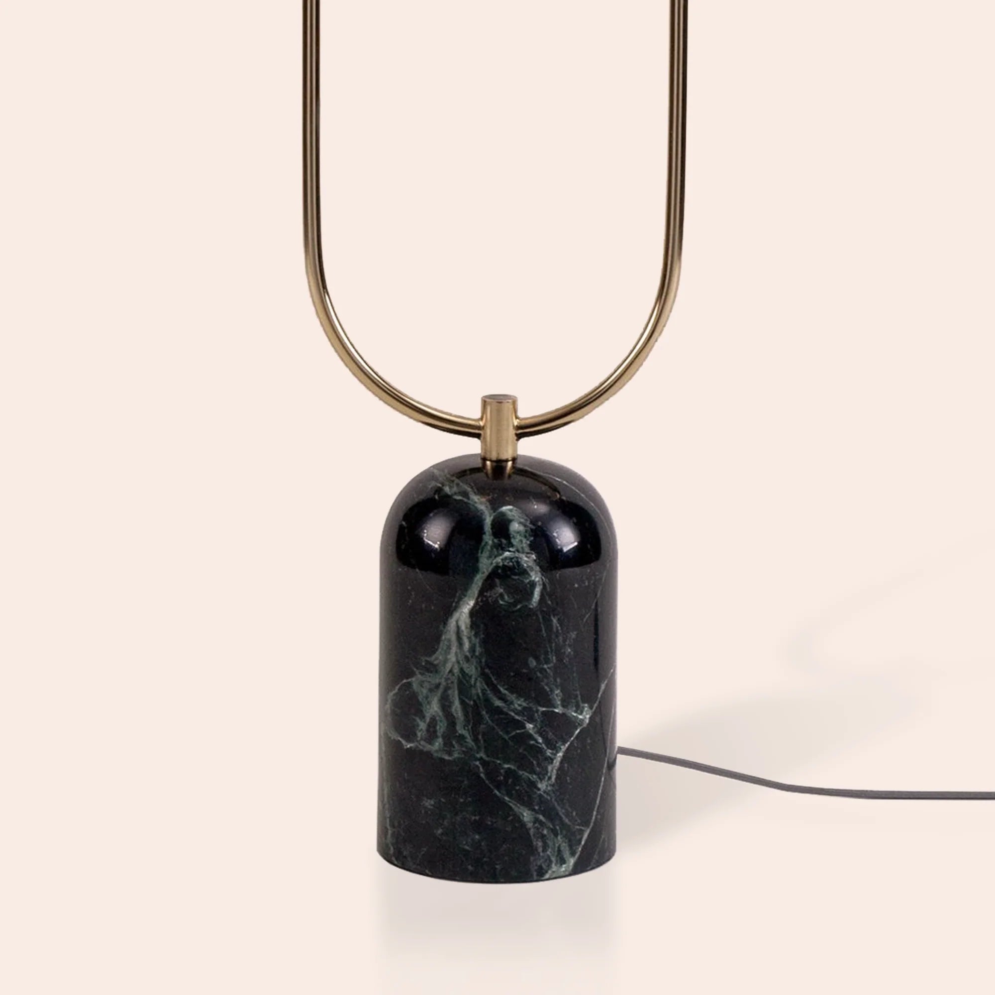 houseof. Marble Curve Floor Lamp - Brass & Green Marble
