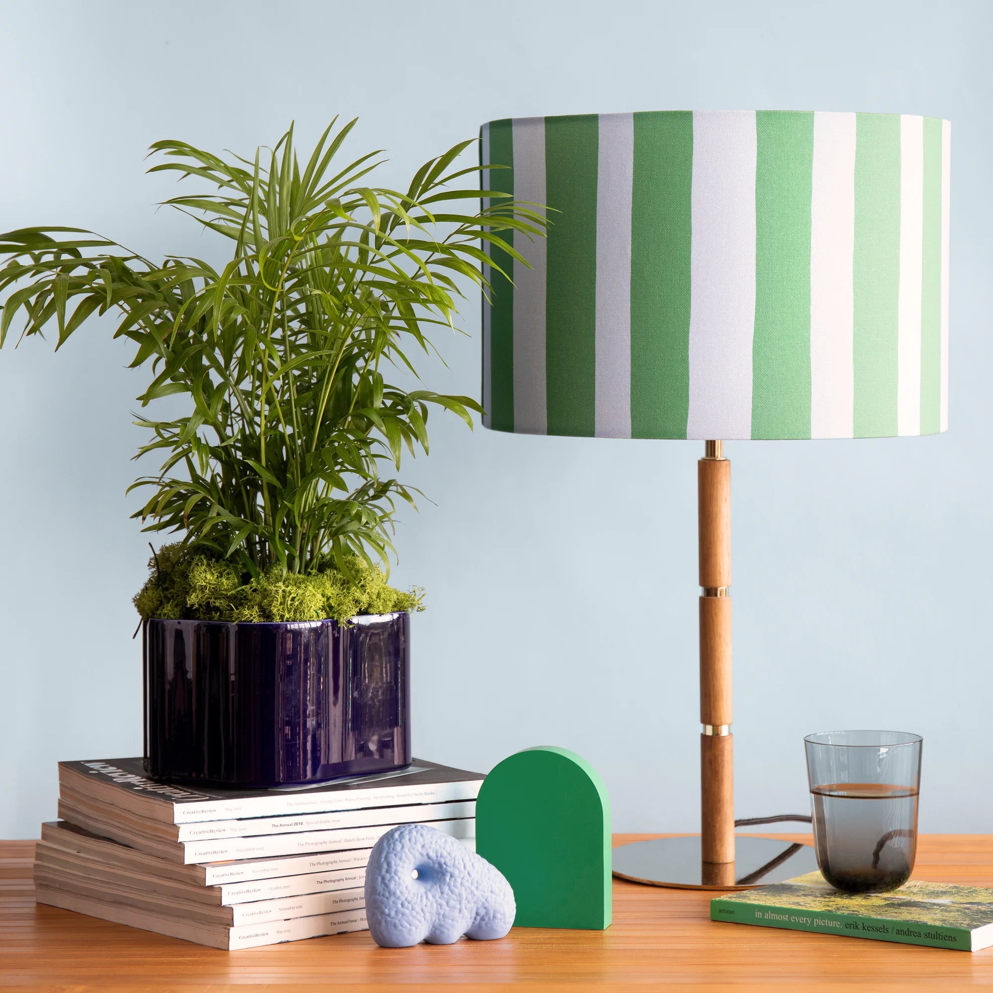 houseof. Small Stripe Print Shade - Blue & Green
