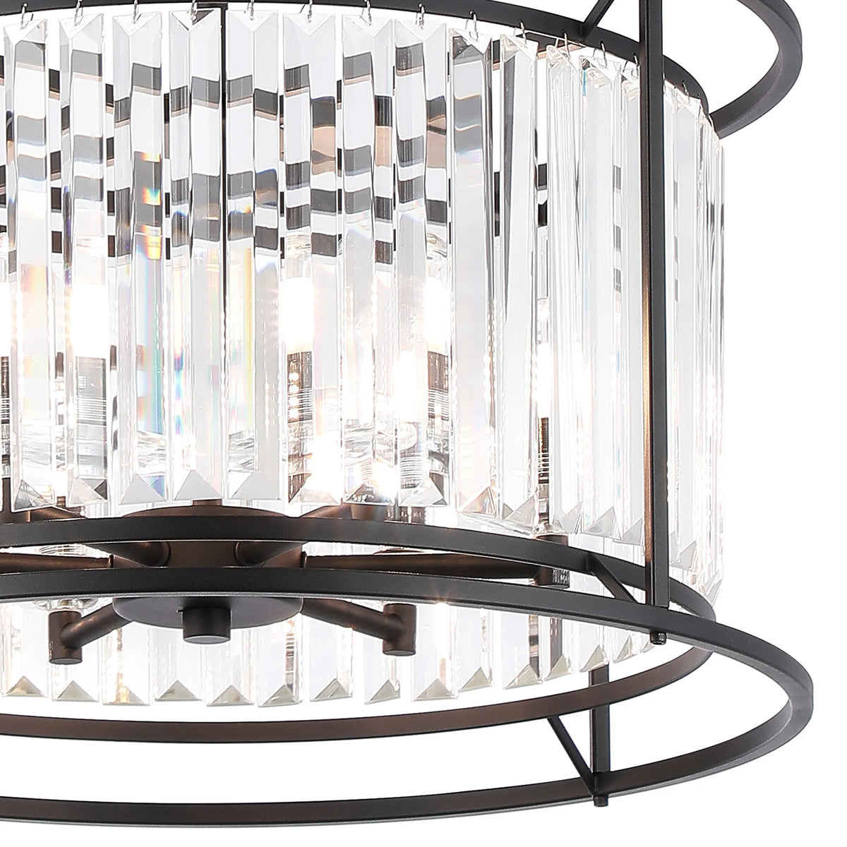 Fabula Oakhurst IP /Semi Convertible Pendant Light – Satin Black & Clear Crystal – IP44