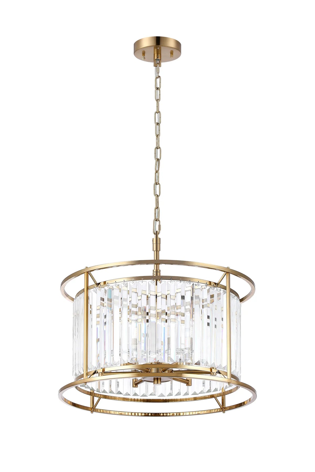 Fabula Oakhurst IP /Semi Convertible Pendant Light – Gold & Clear Crystal – IP44