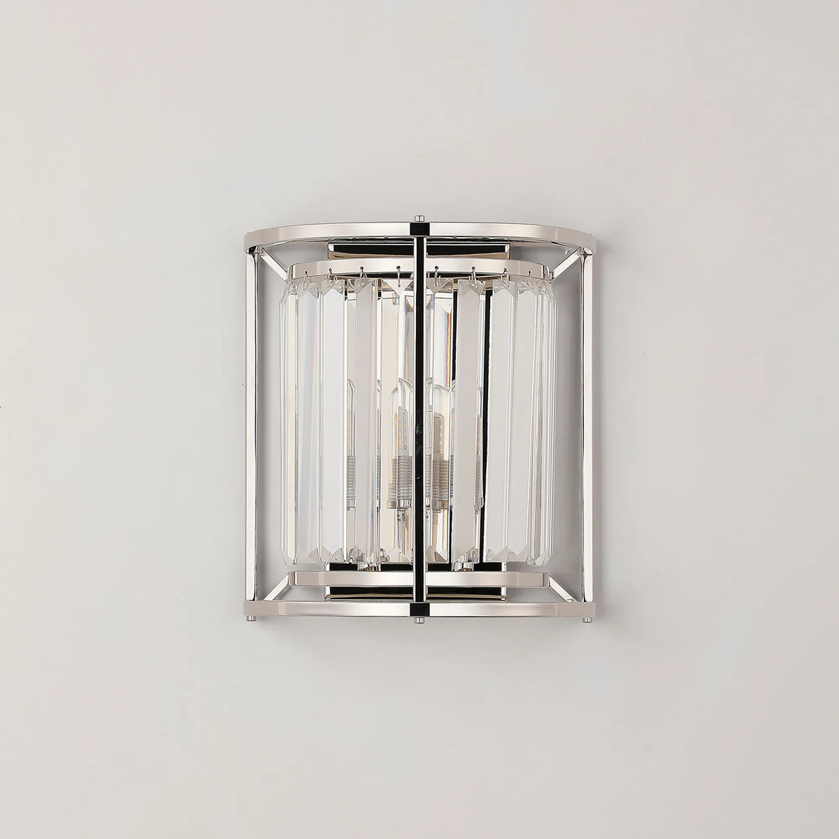 Fabula Oakhurst 2 Light Crystal Wall Light - Polished Nickel IP44