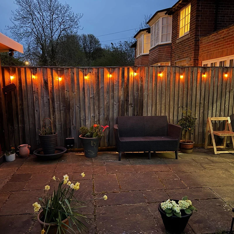 Lumena Cosmic Phoenix – Solar 'Flame' Effect Amber Festoon Lights