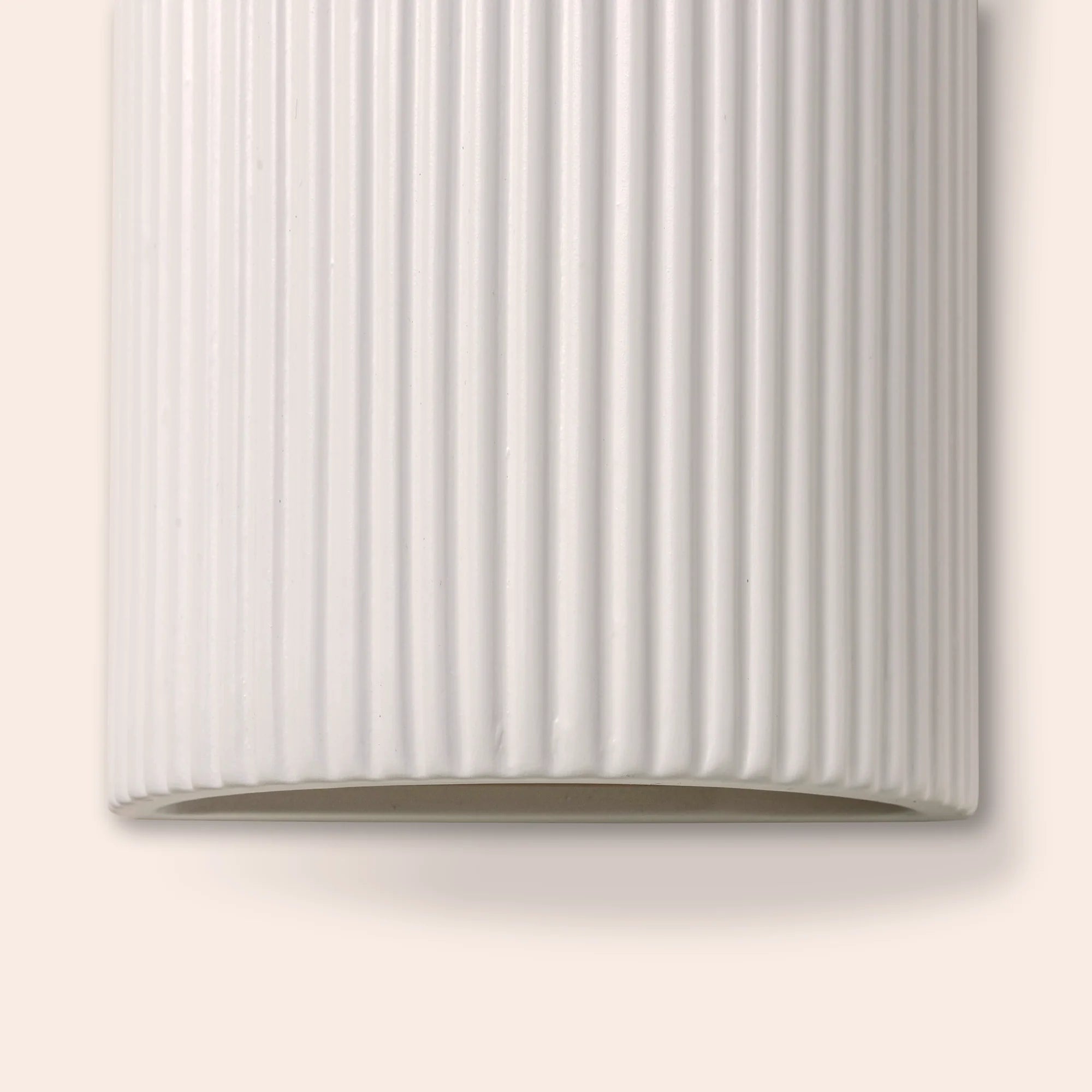 houseof. Ribbed Ceramic Pillar Wall Light - White