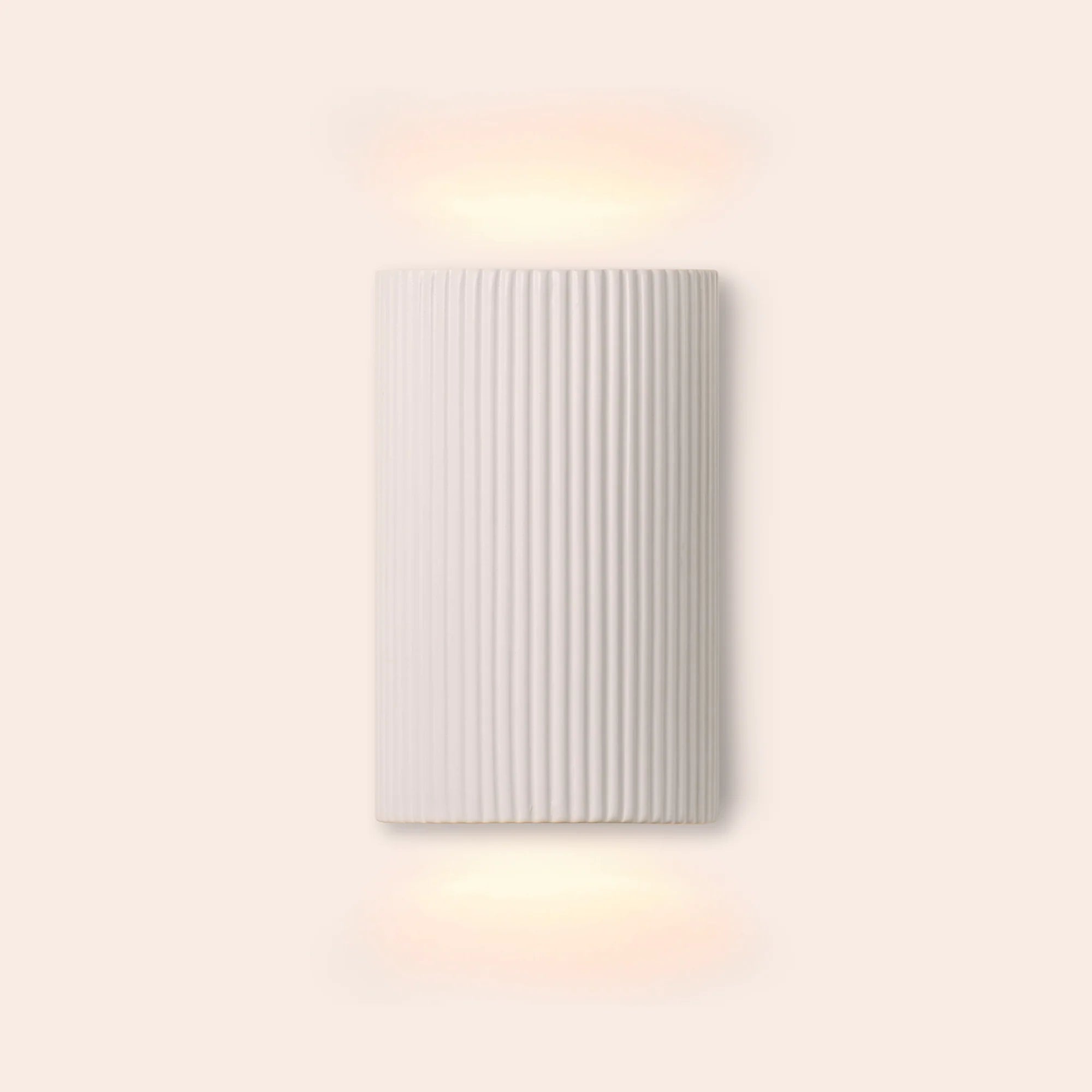 houseof. Ribbed Ceramic Pillar Wall Light - White