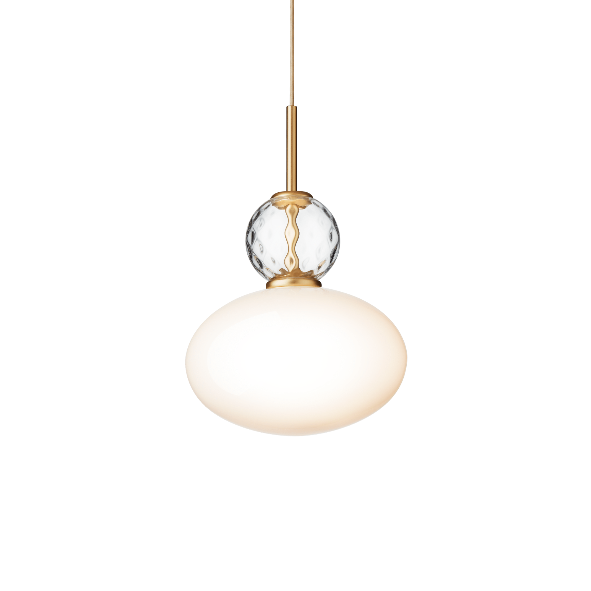Nuura Rizzatto 32 Pendant - Satin Brass & Opal Glass