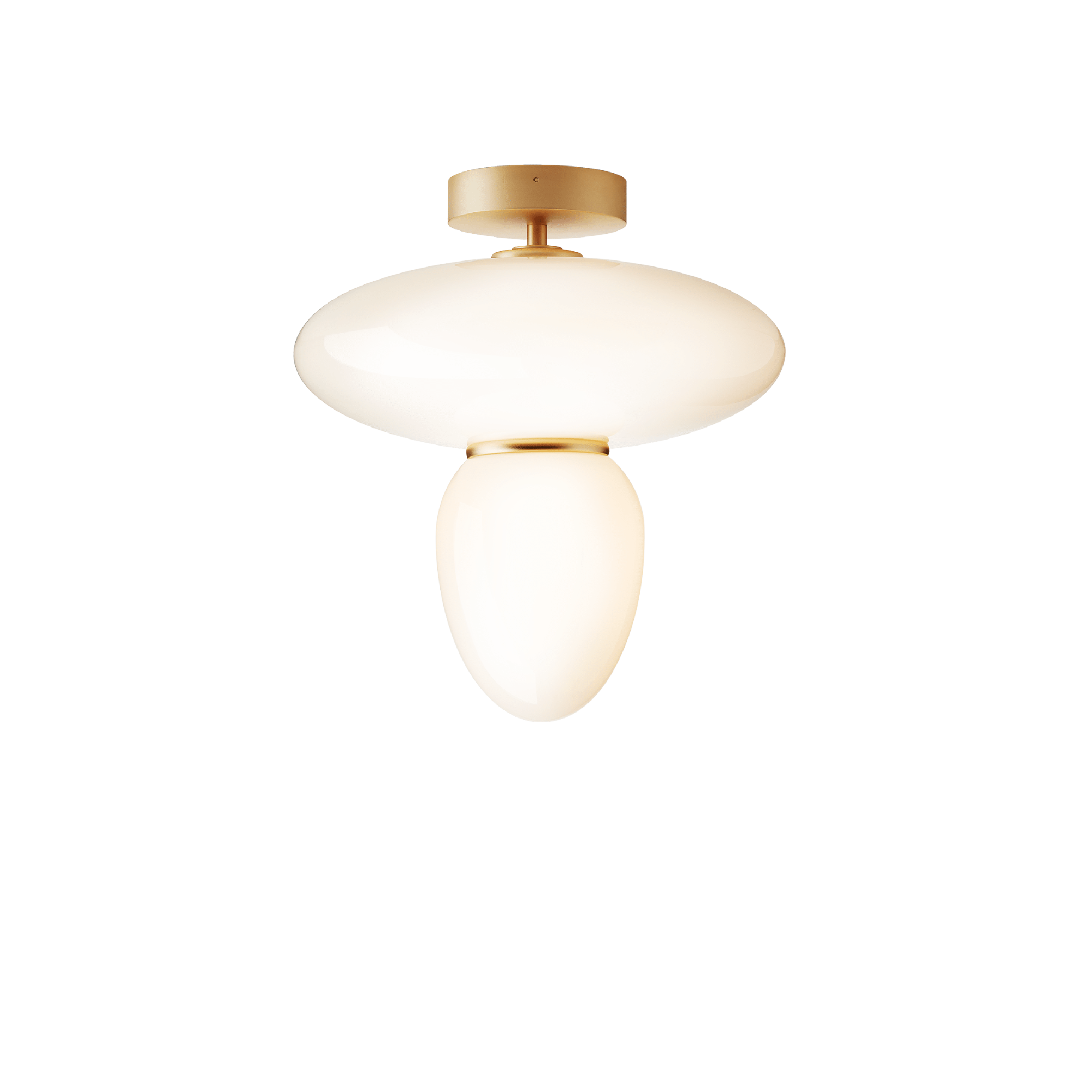 Nuura Rizzatto 42 Flush Light - Satin Brass & Opal Glass