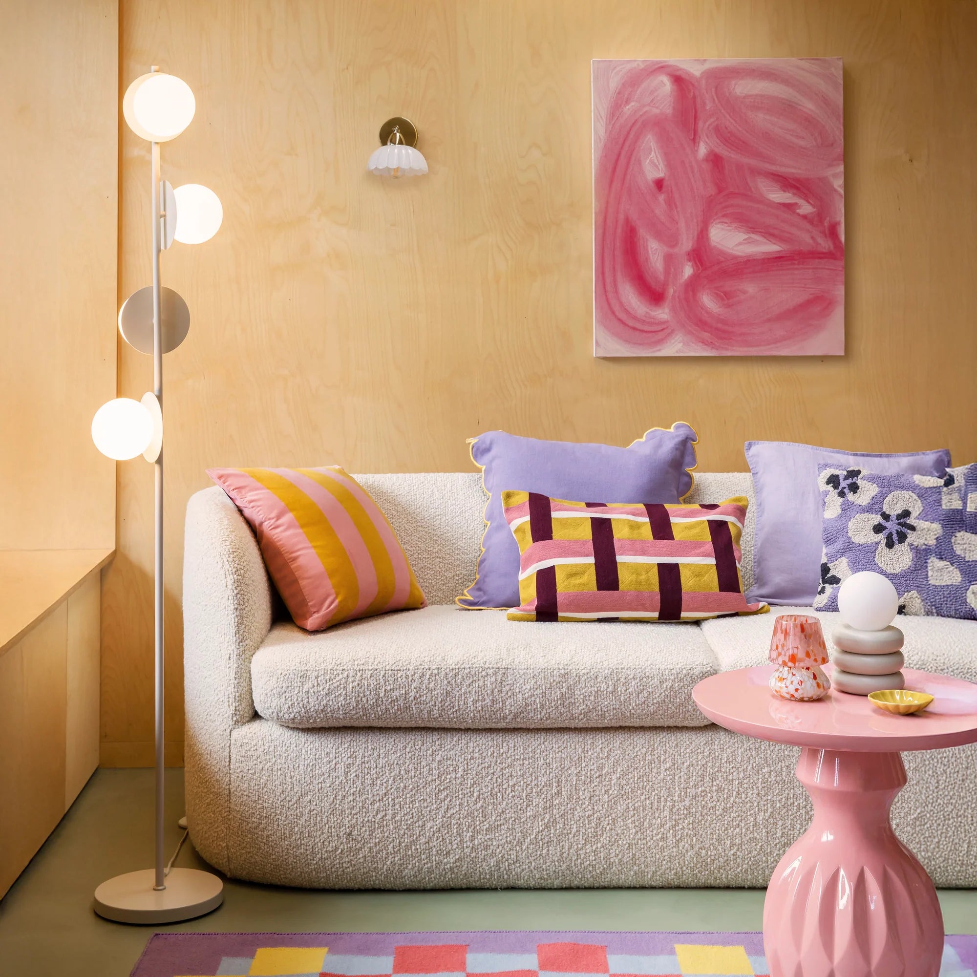 houseof. Opal Disk Floor Lamp - Sand