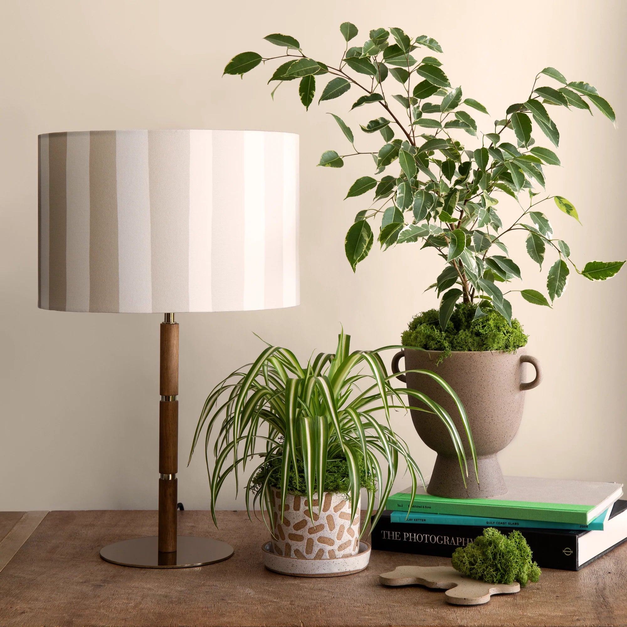 houseof. Small Stripe Print Shade - Sand & Marshmallow