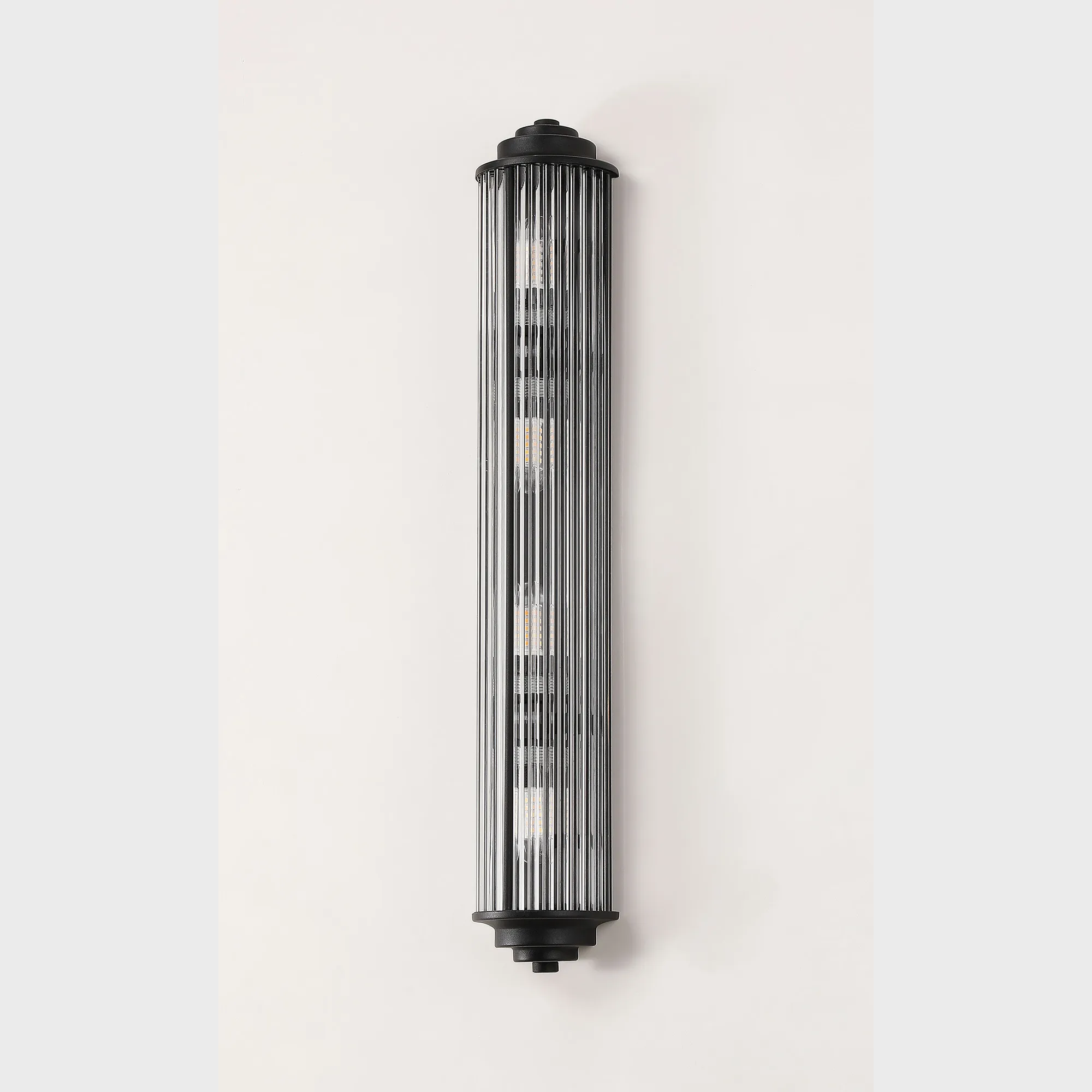Fabula Wedgewood Large 4 Light Glass Rod Wall Light G9 IP44 - Satin Black
