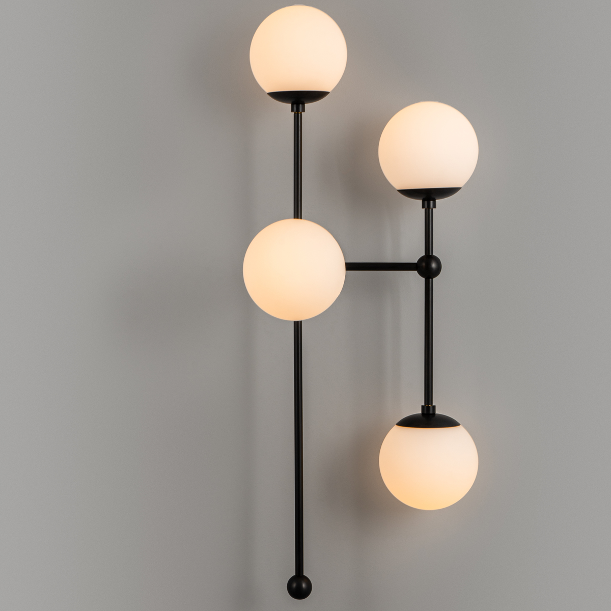 Schwung Armstrong 4 R 4 Light Wall Sconce Light - Opal Mat Glass