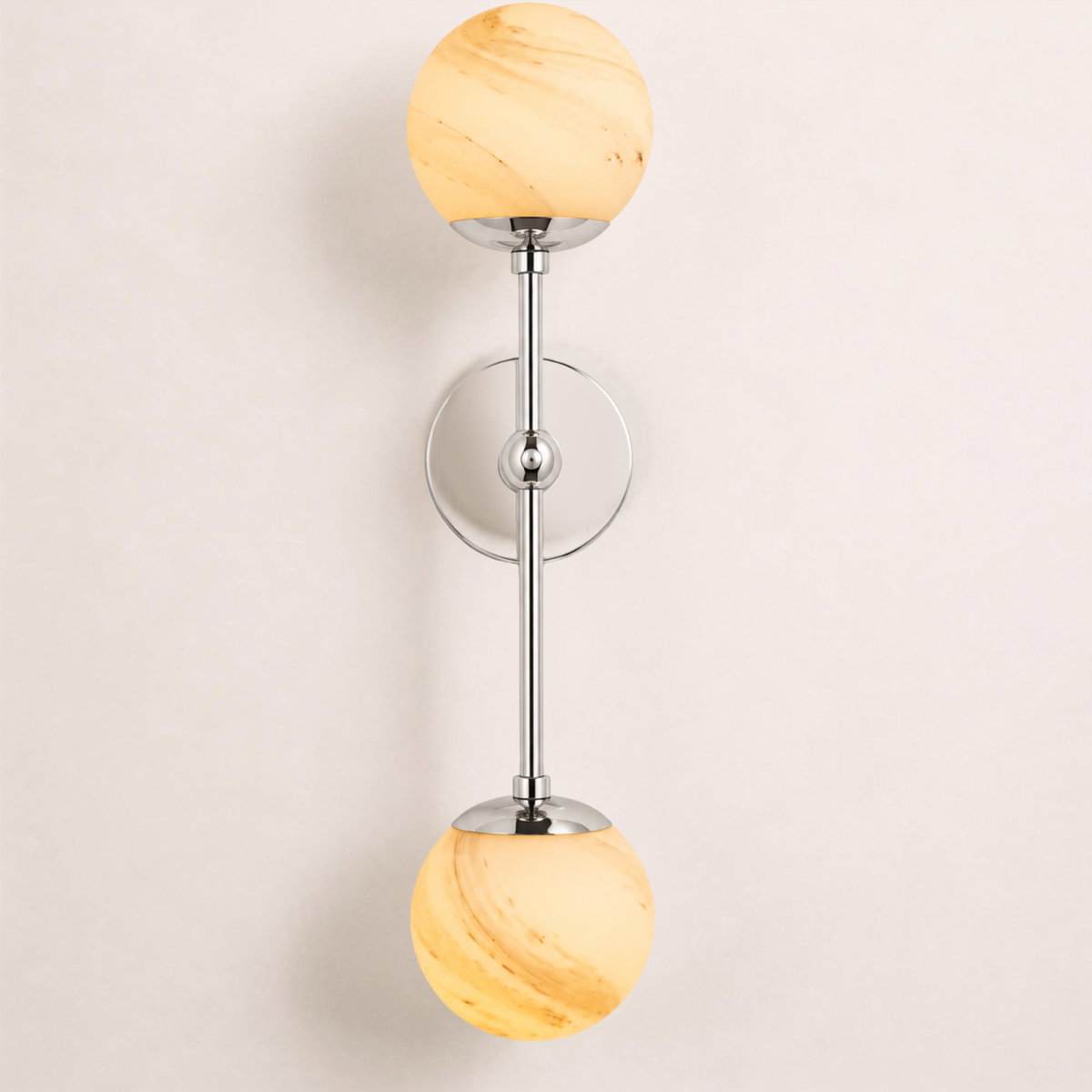 Schwung Armstrong Dual Wall Sconce Light - Marble Glass